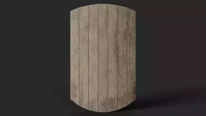 Slavic square wooden shield- base Low-poly 3D model