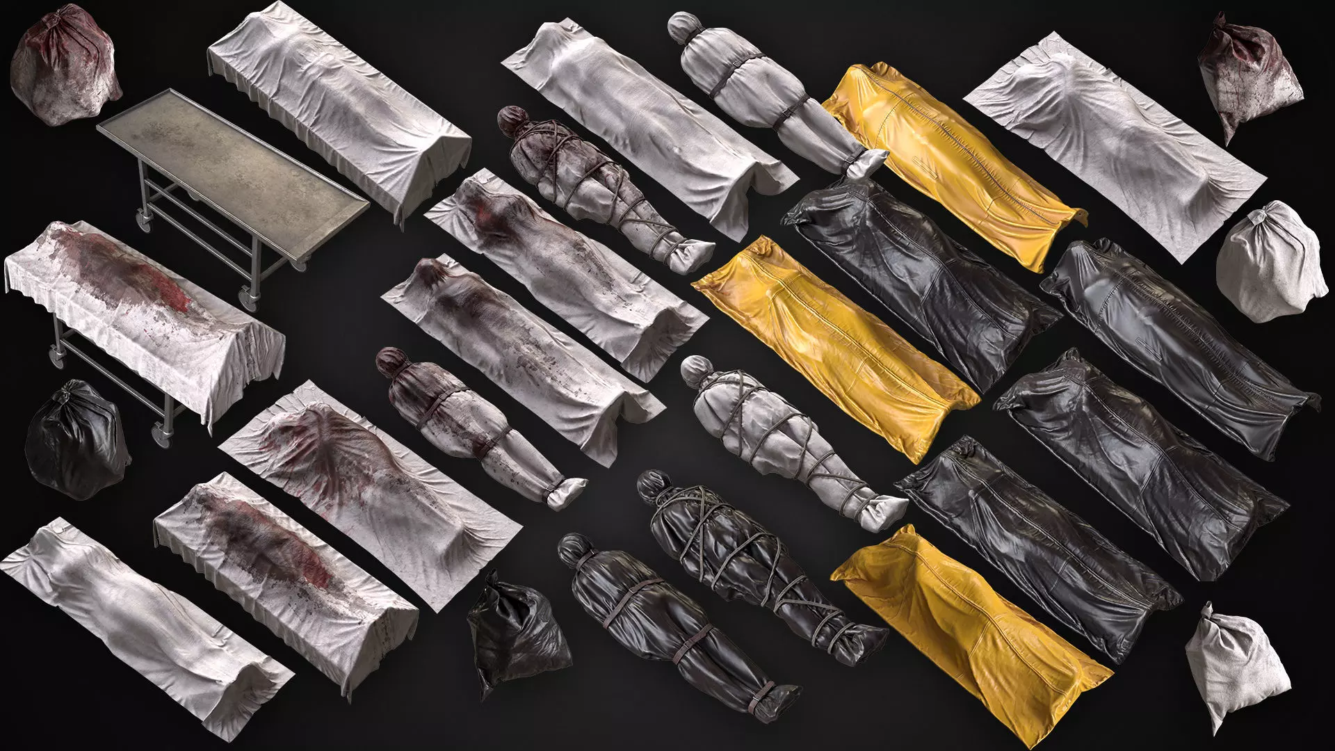 Bodybags Low-poly 3D model