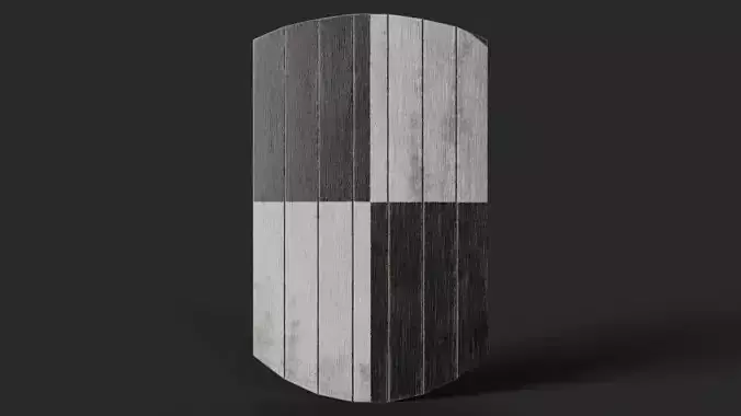 Slavic square wooden shield-painted checker symbol Low-poly 3D model