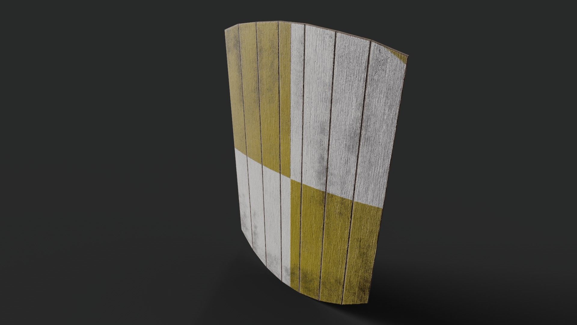 Slavic square wooden shield-painted  checker symbol Low-poly 3D model_5