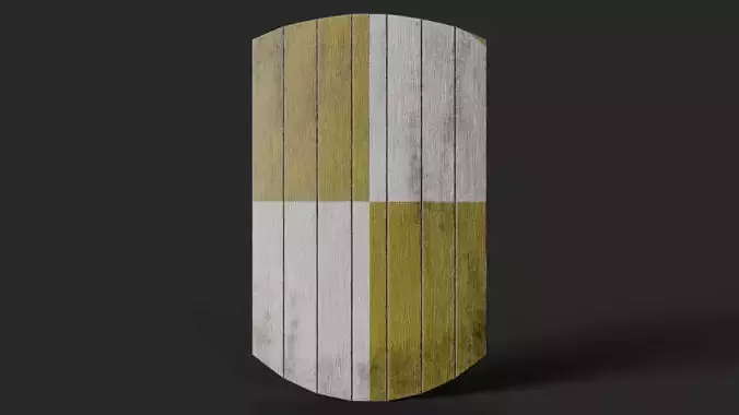 Slavic square wooden shield-painted  checker symbol Low-poly 3D model