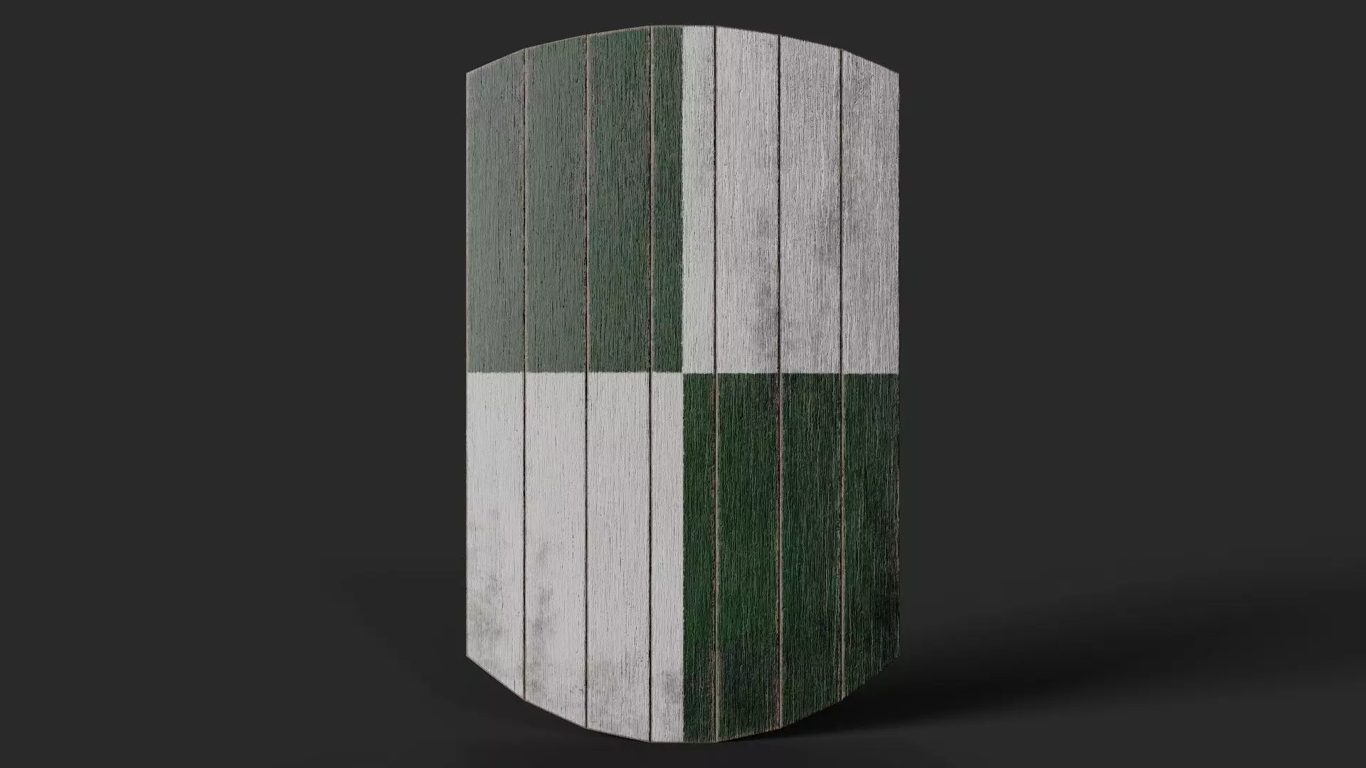 Slavic square wooden shield-painted checker symbol Low-poly 3D model_0