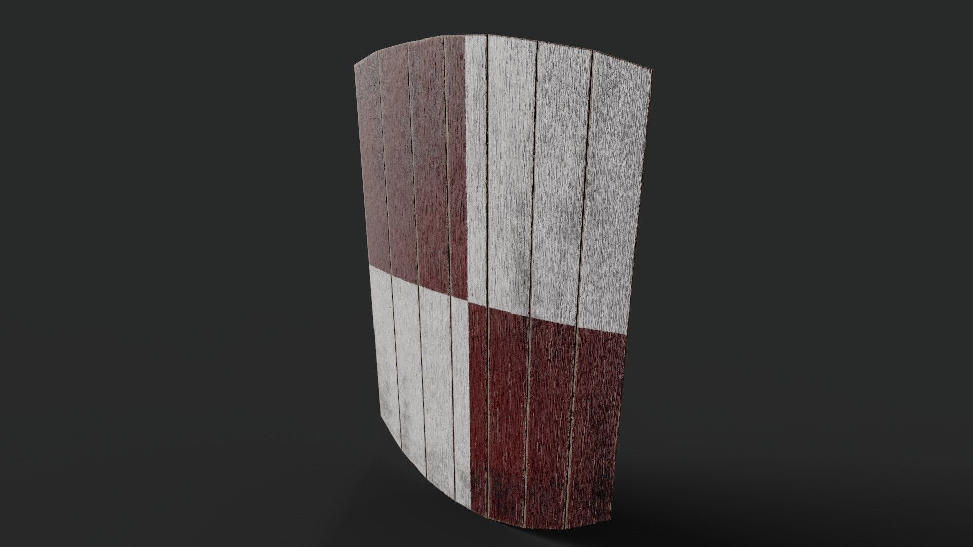 Slavic square wooden shield-painted  checker symbol Low-poly 3D model_5