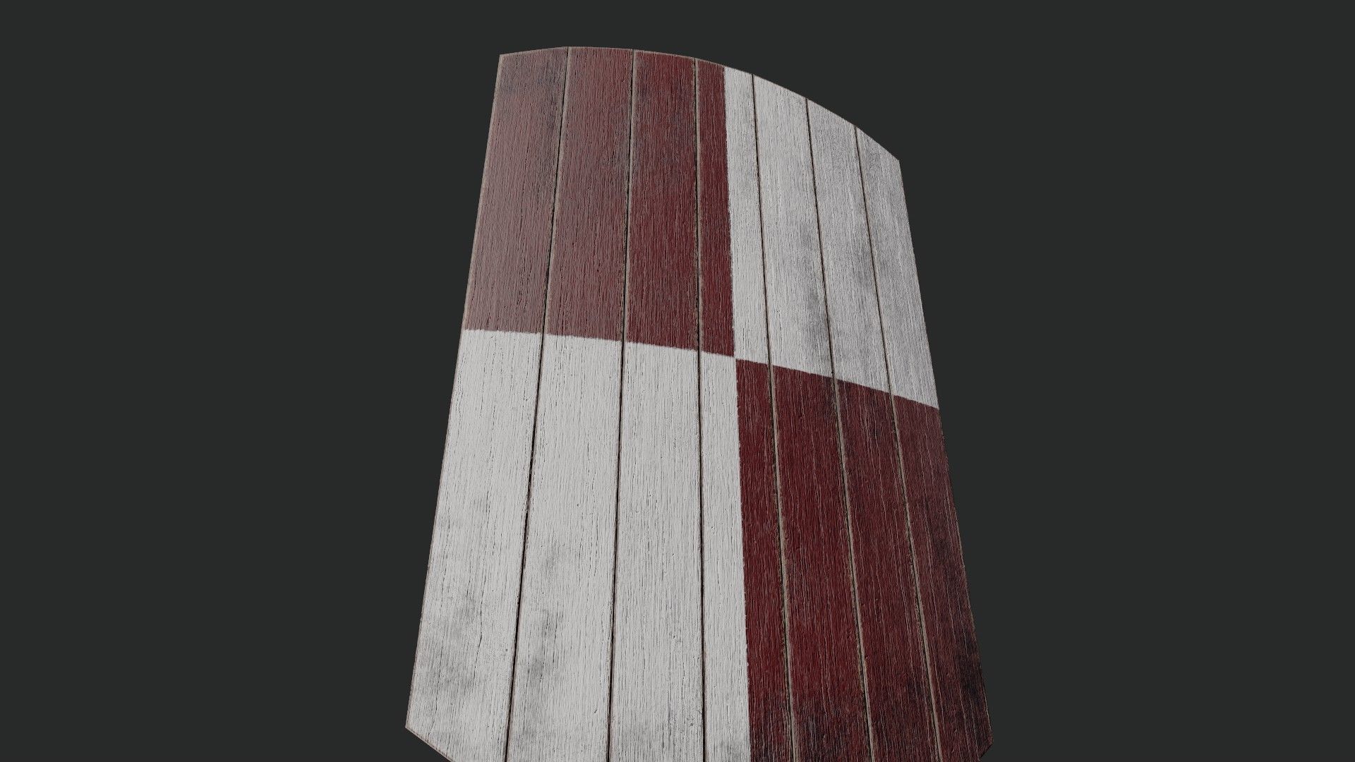 Slavic square wooden shield-painted  checker symbol Low-poly 3D model_4