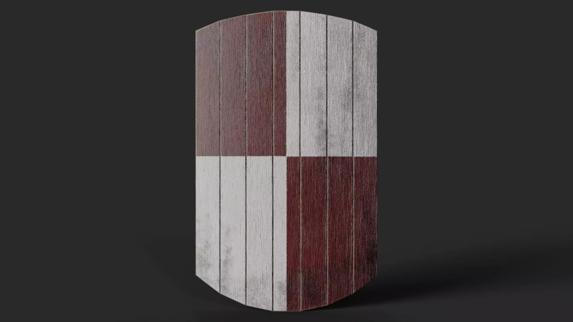 Slavic square wooden shield-painted  checker symbol Low-poly 3D model_0