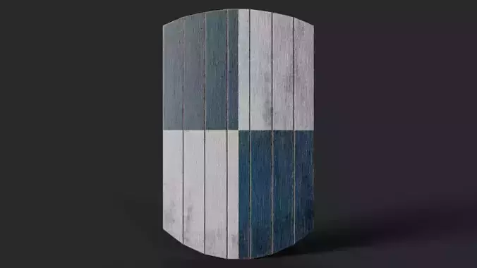 Slavic square wooden shield-painted checker symbol Low-poly 3D model