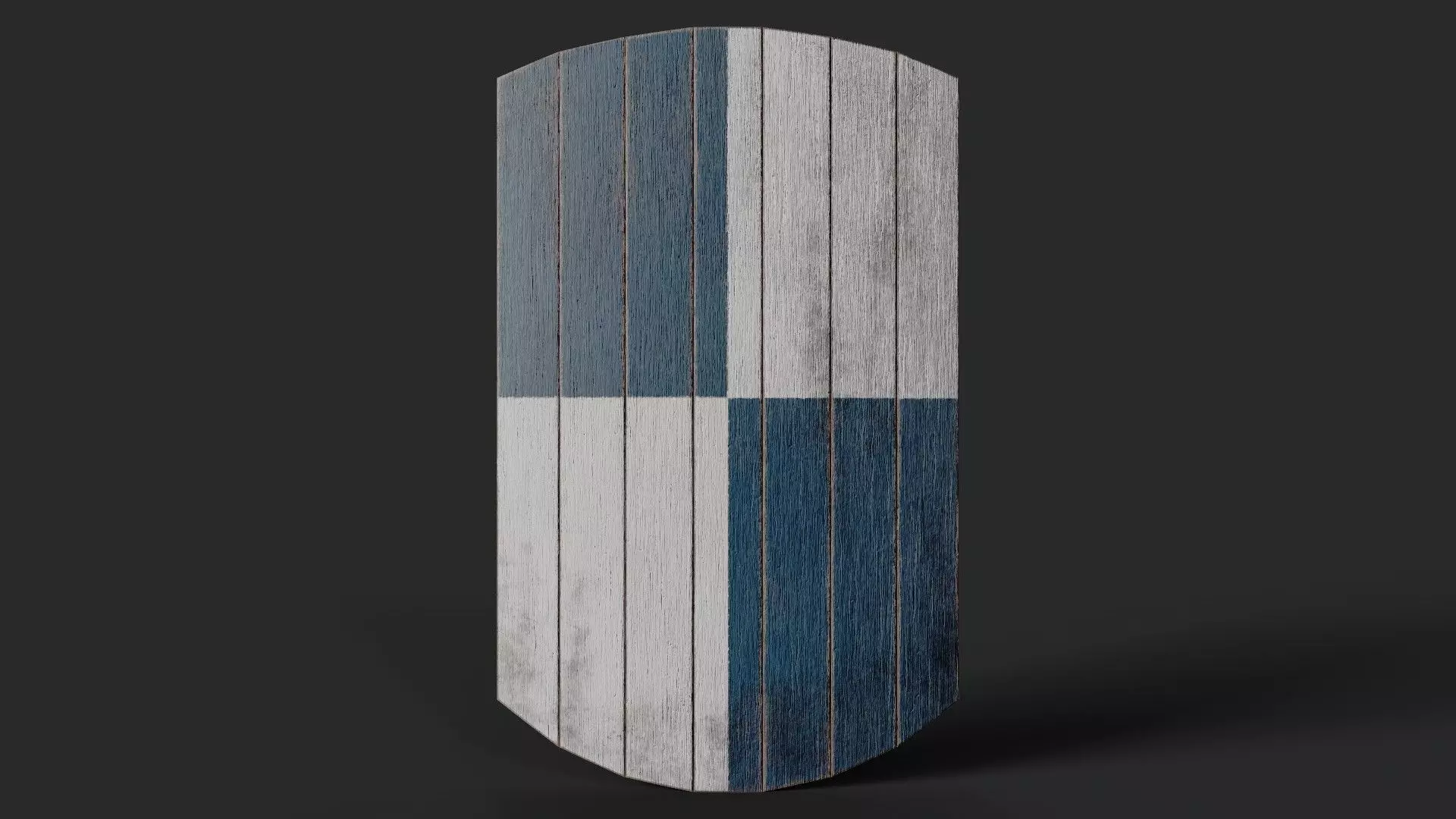 Slavic square wooden shield-painted checker symbol Low-poly 3D model_0