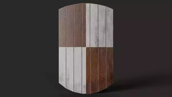 Slavic square wooden shield-painted  checker symbol Low-poly 3D model