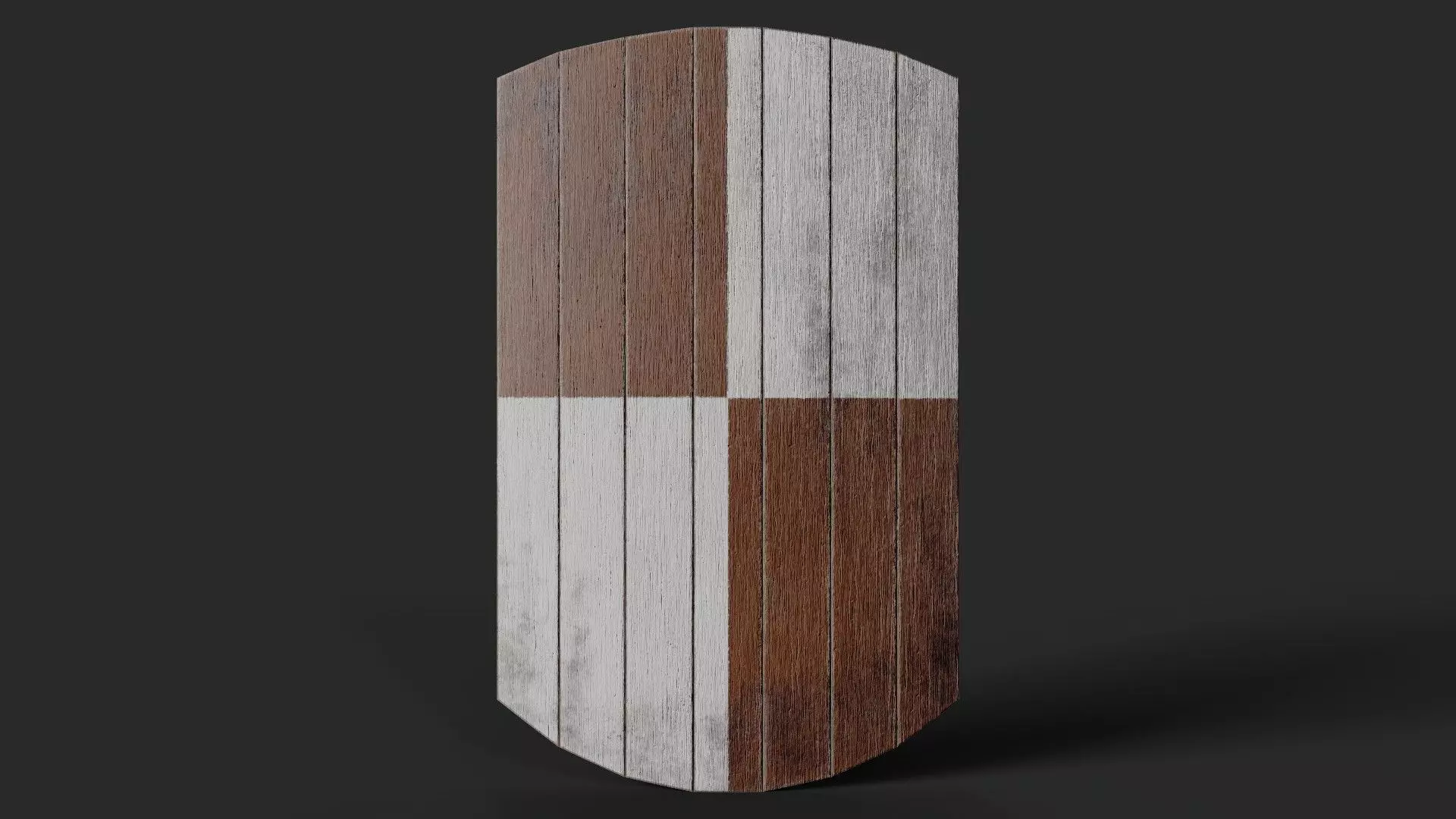 Slavic square wooden shield-painted  checker symbol Low-poly 3D model_0