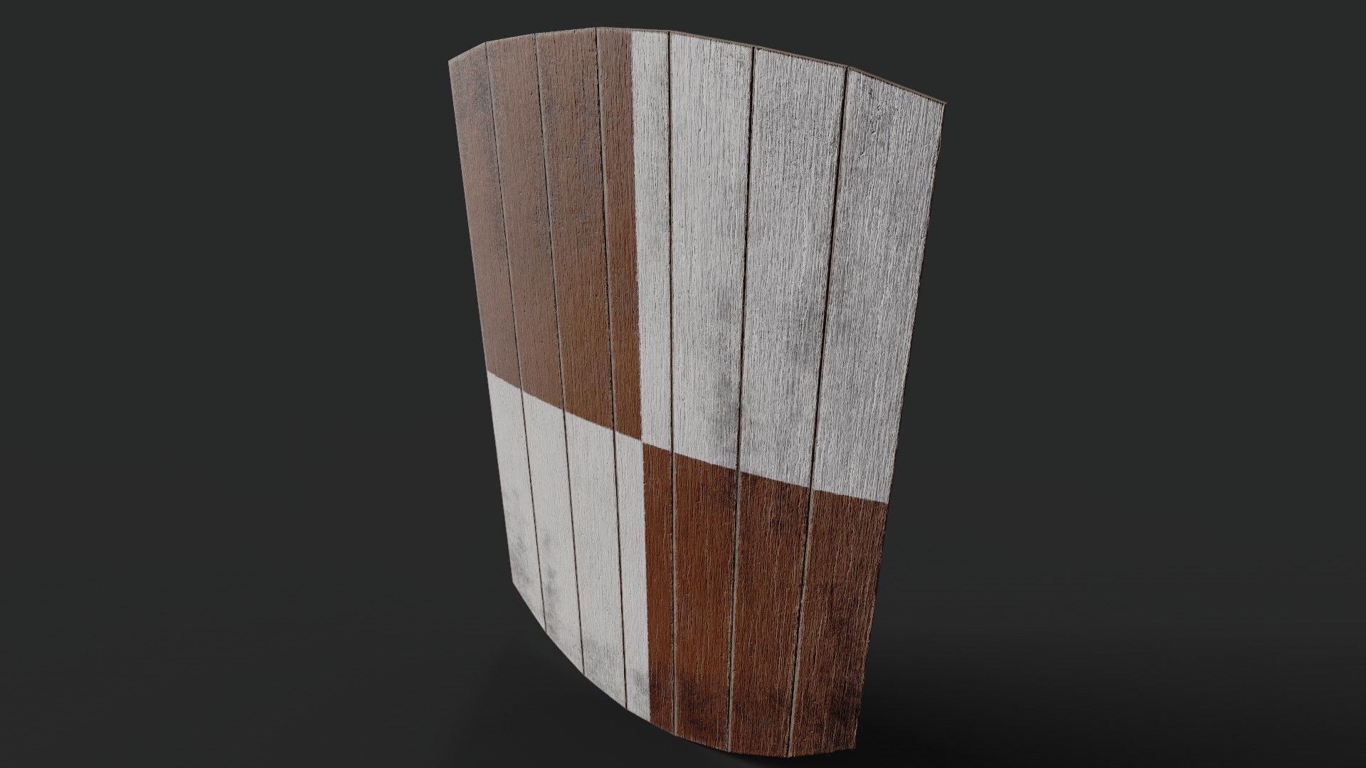 Slavic square wooden shield-painted  checker symbol Low-poly 3D model_5