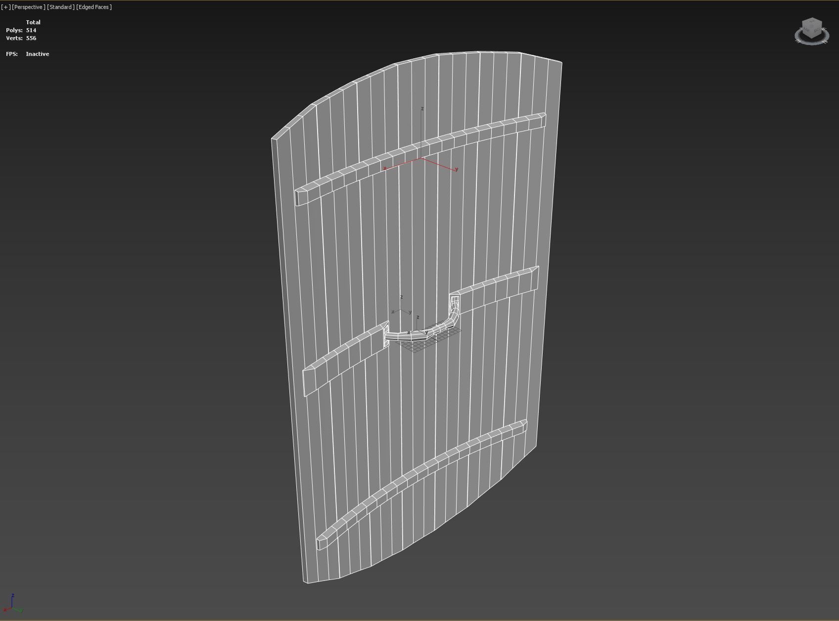 Slavic square wooden shield-painted red Low-poly 3D model_10