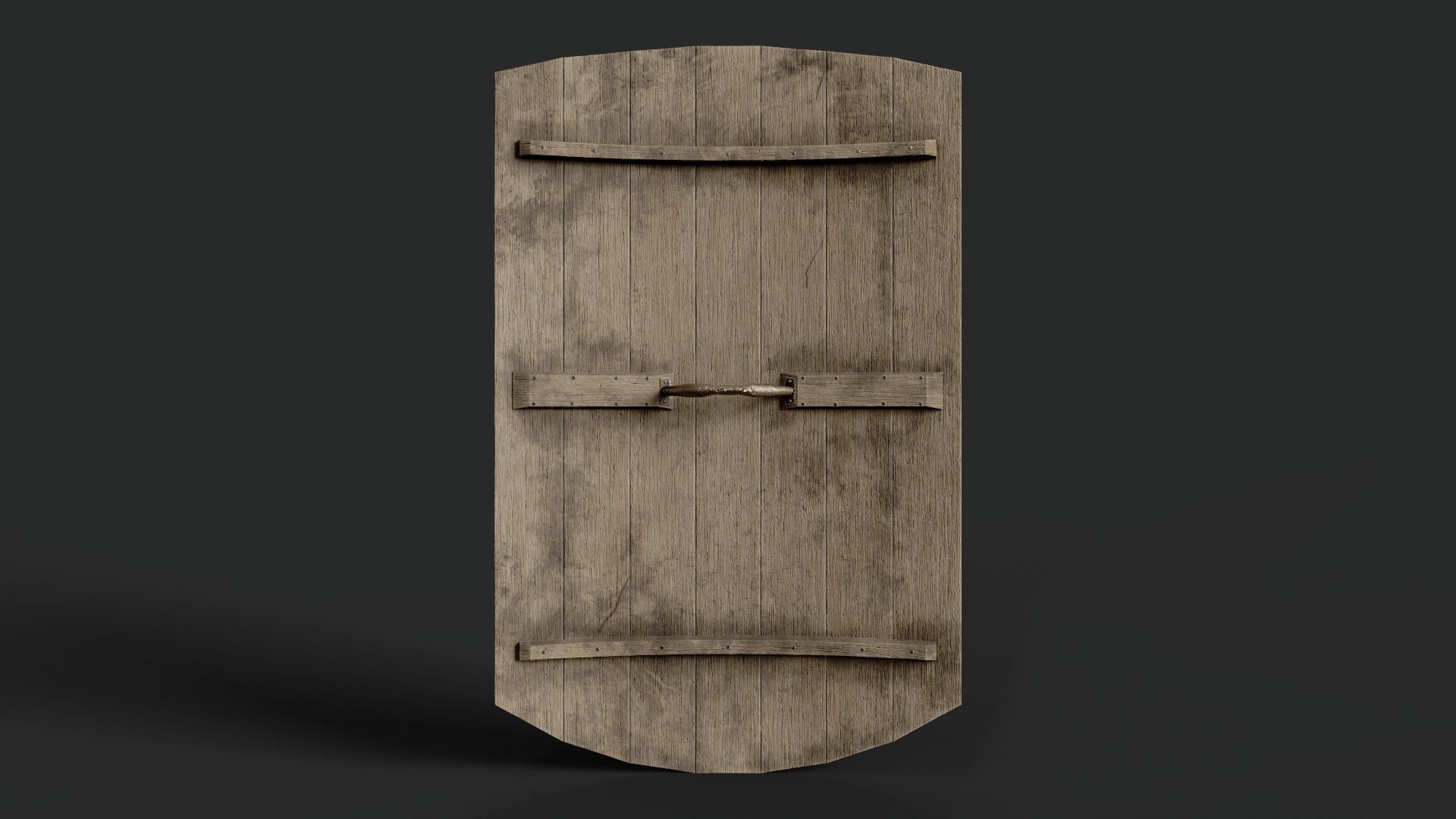 Slavic square wooden shield-painted red Low-poly 3D model_2