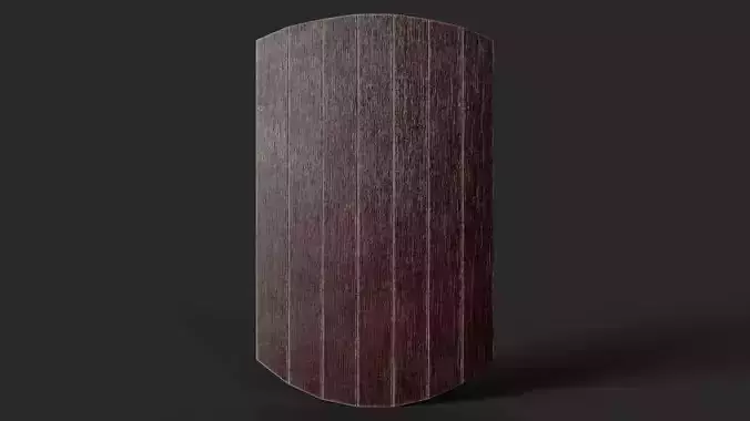 Slavic square wooden shield-painted red Low-poly 3D model