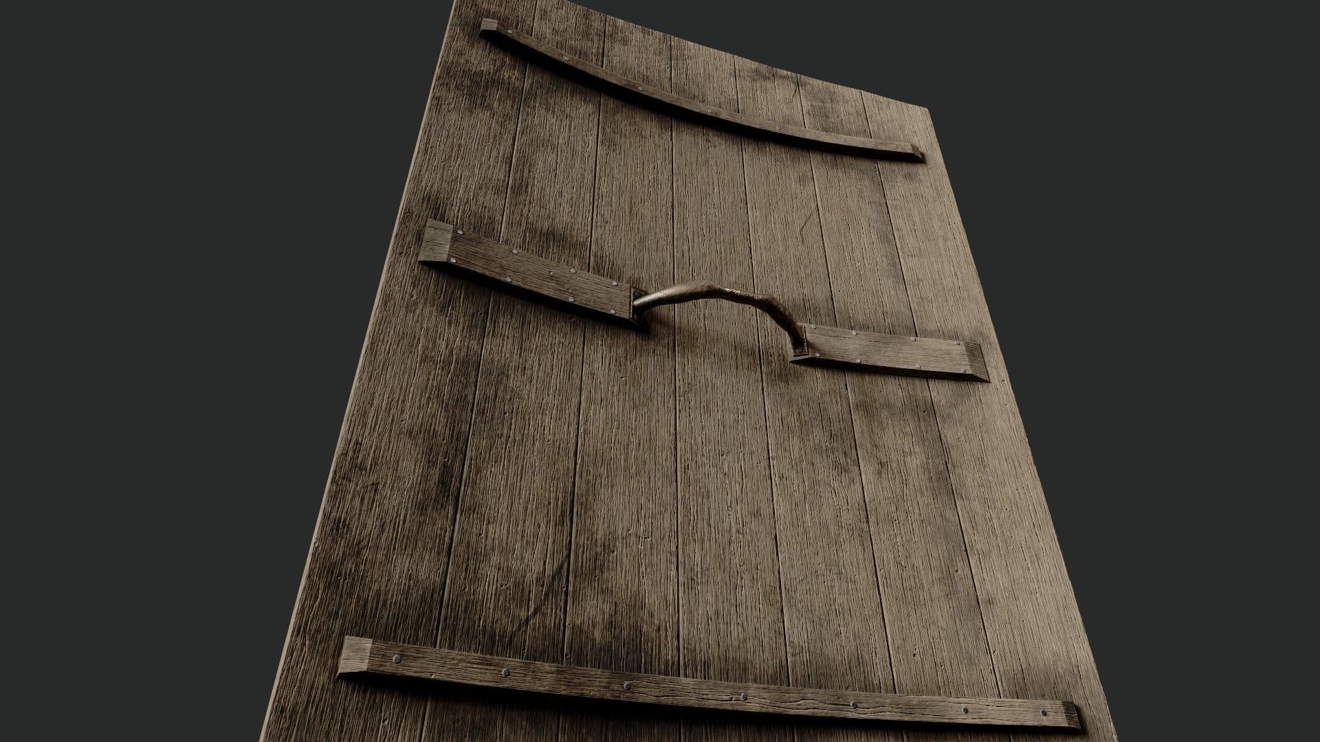 Slavic square wooden shield-painted black Low-poly 3D model_3