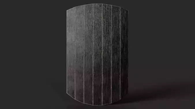 Slavic square wooden shield-painted black Low-poly 3D model
