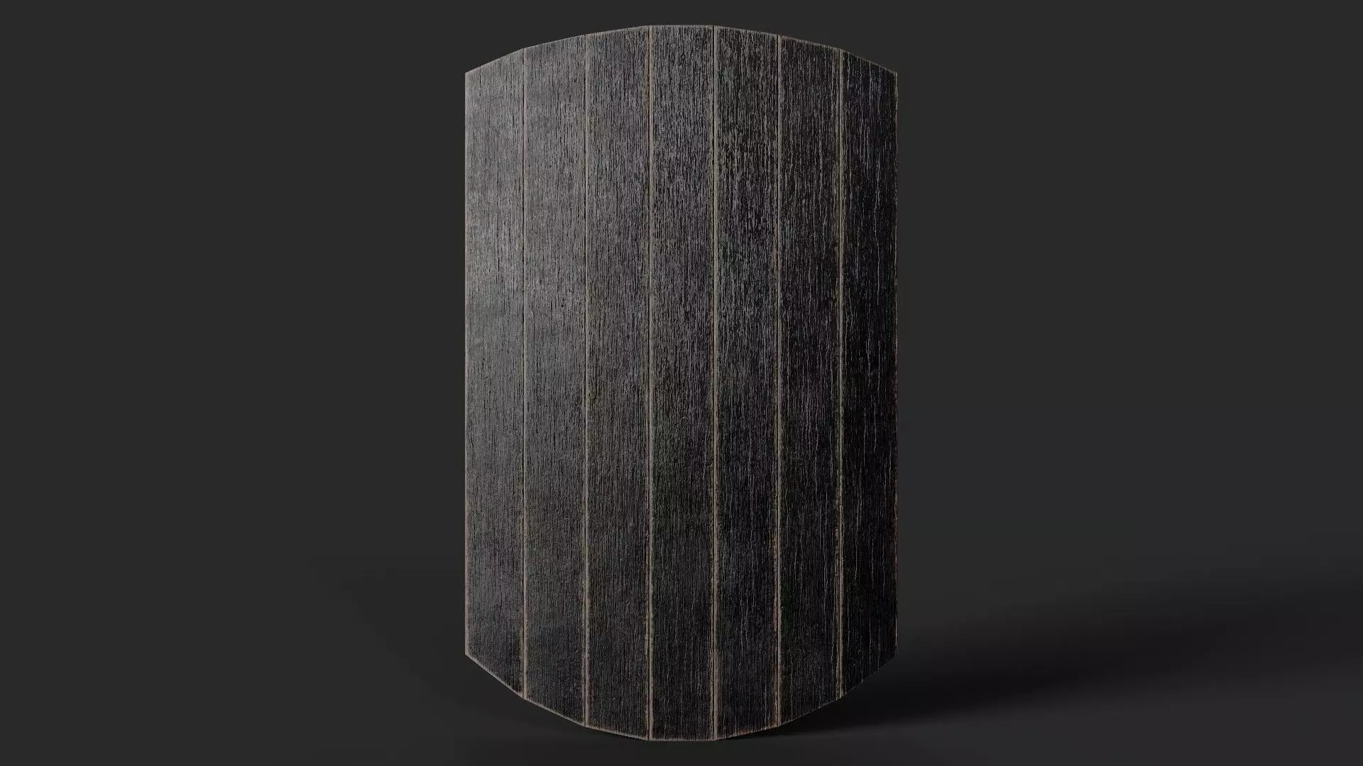 Slavic square wooden shield-painted black Low-poly 3D model_0