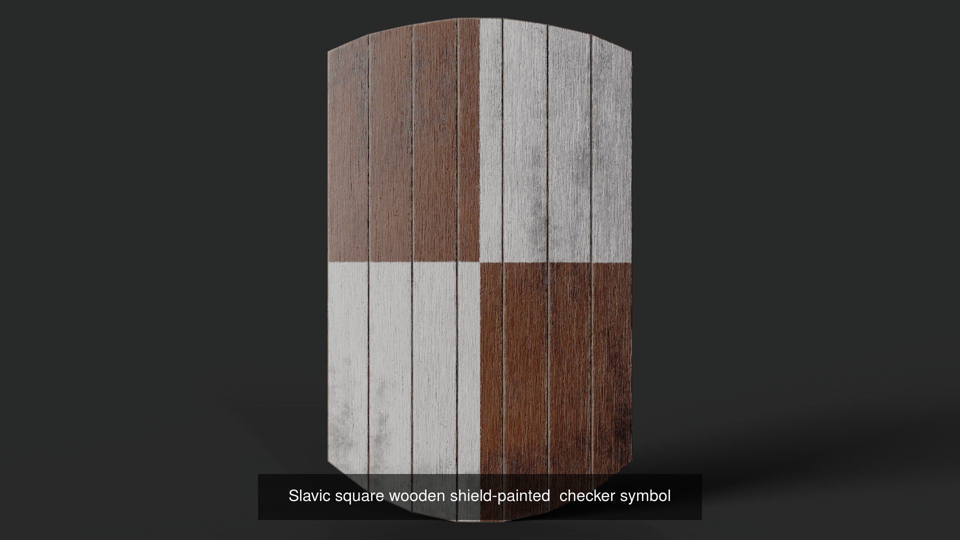 Slavic square wooden shield 20 pieces 3D Model Collection_22