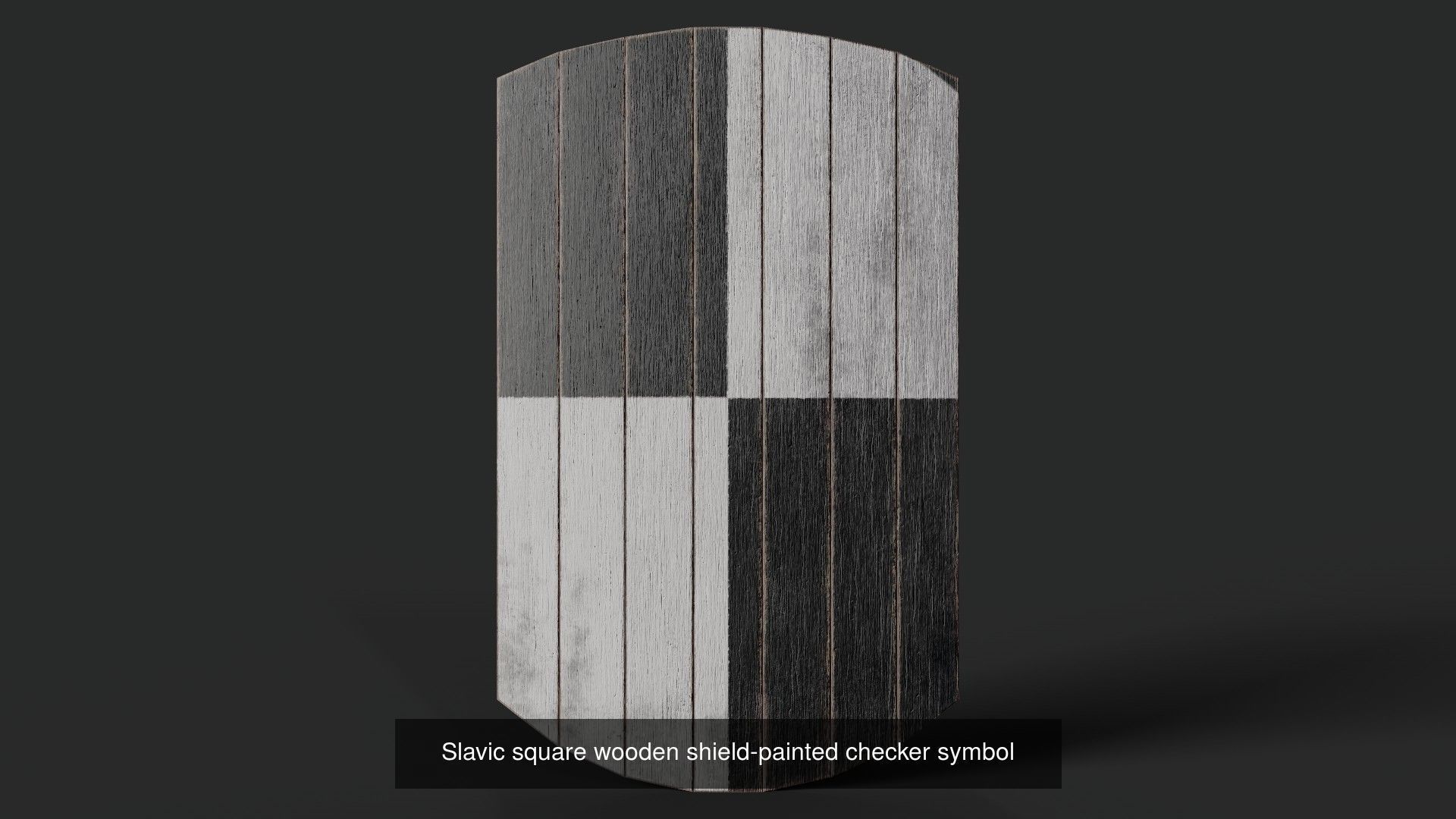 Slavic square wooden shield 20 pieces 3D Model Collection_17