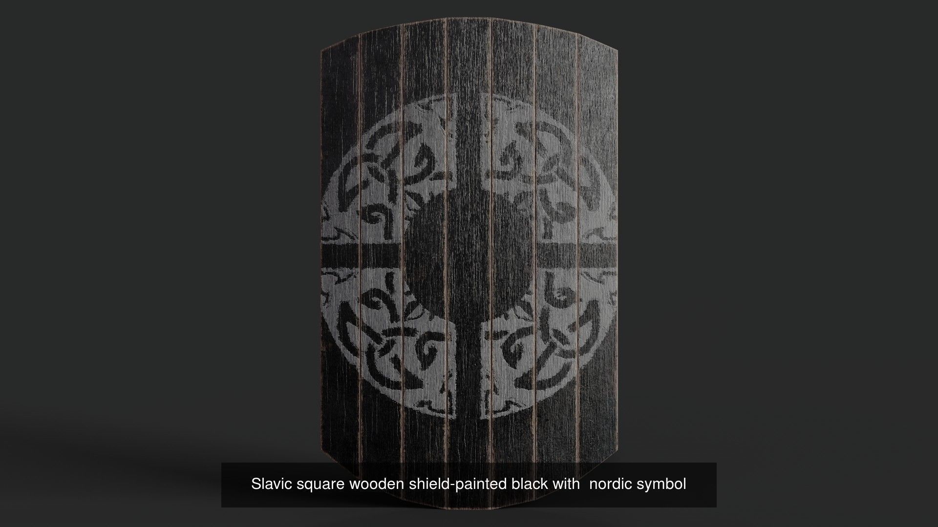 Slavic square wooden shield 20 pieces 3D Model Collection_8