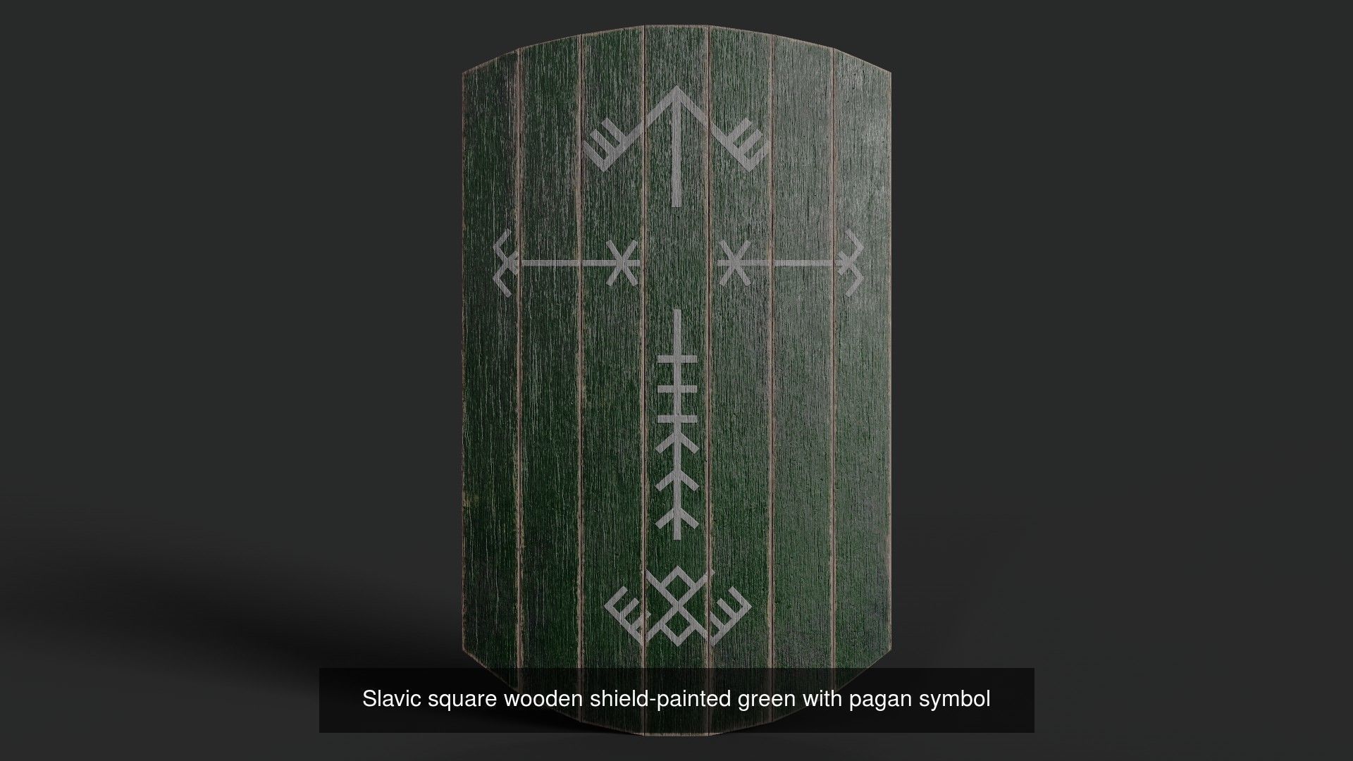 Slavic square wooden shield 20 pieces 3D Model Collection_6