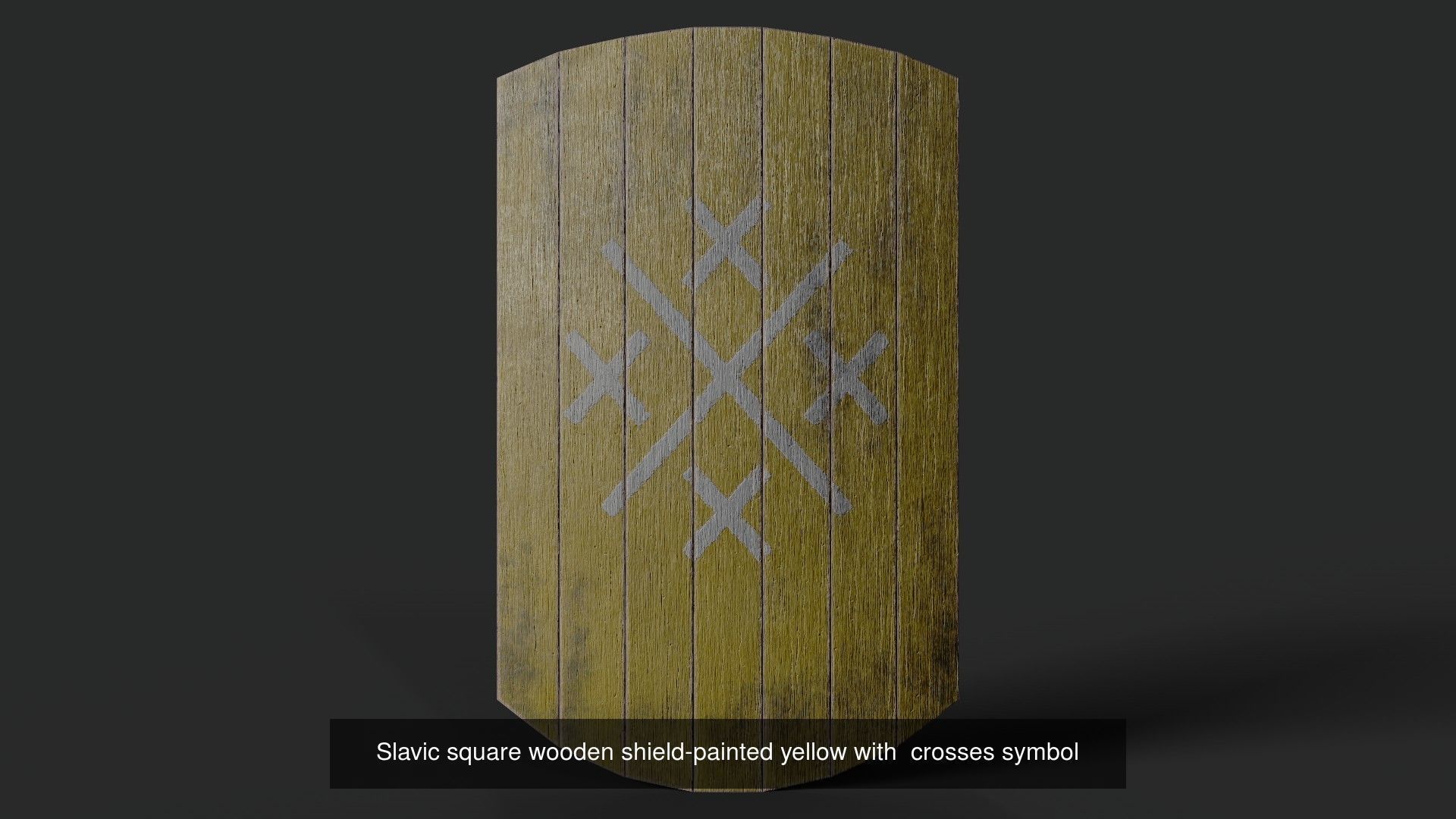 Slavic square wooden shield 20 pieces 3D Model Collection_9