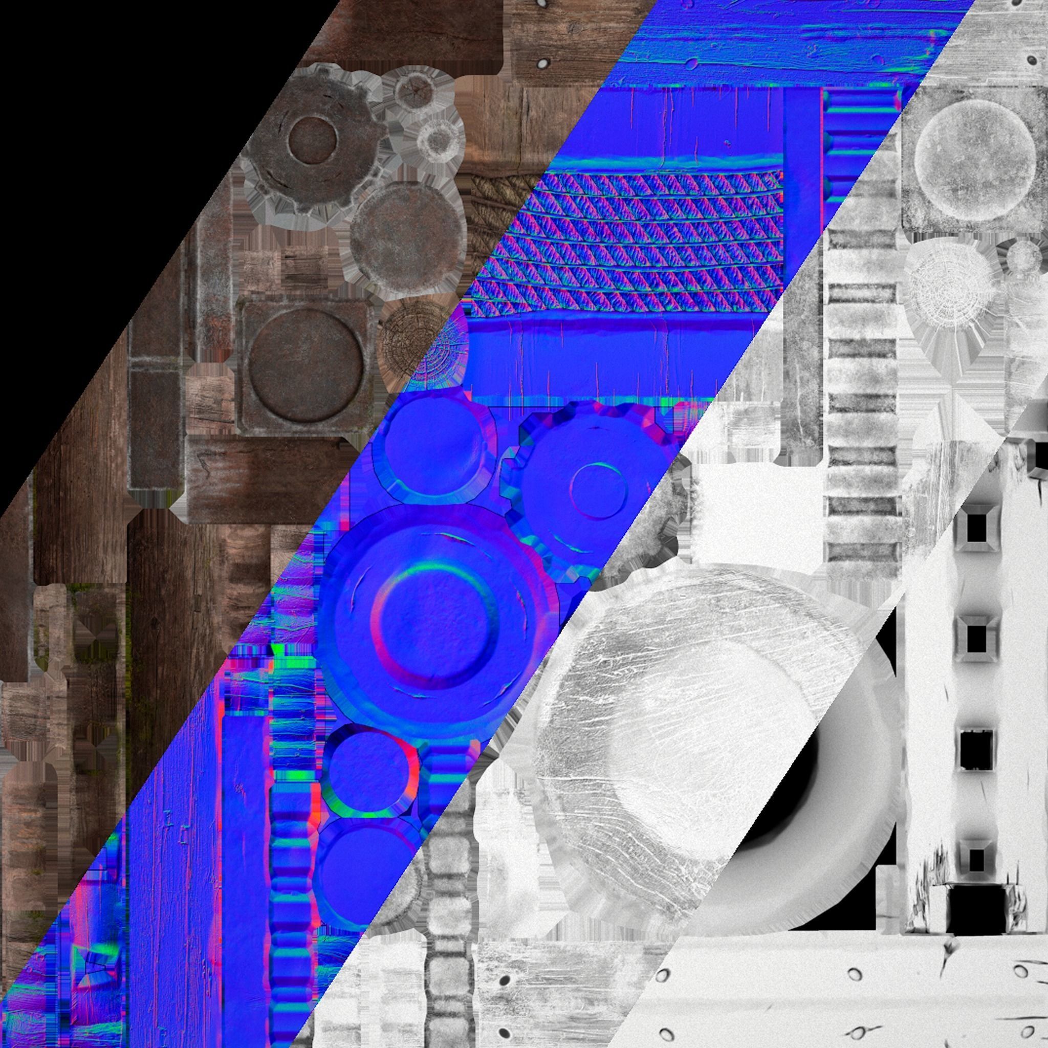 Medieval Crane Low-poly 3D model_28