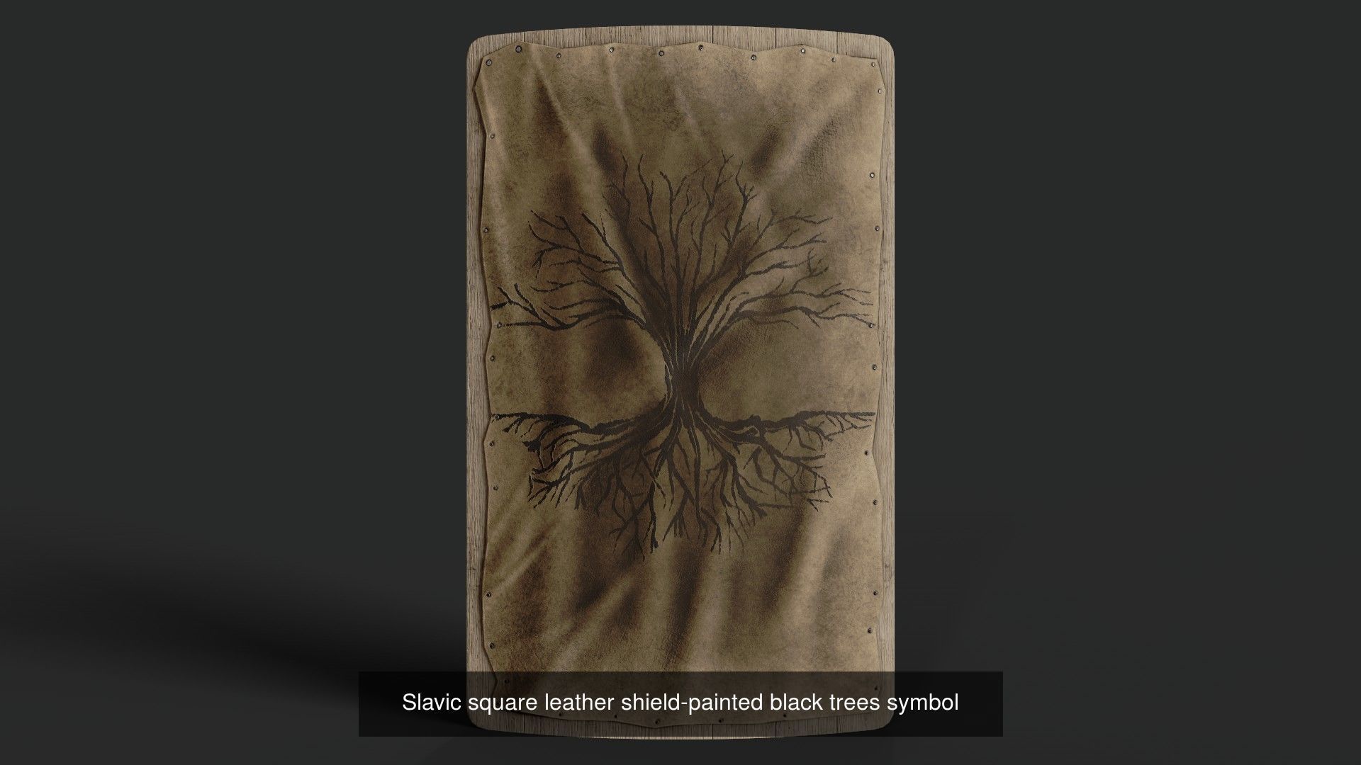 Slavic square leather shield 20 pieces 3D Model Collection_9