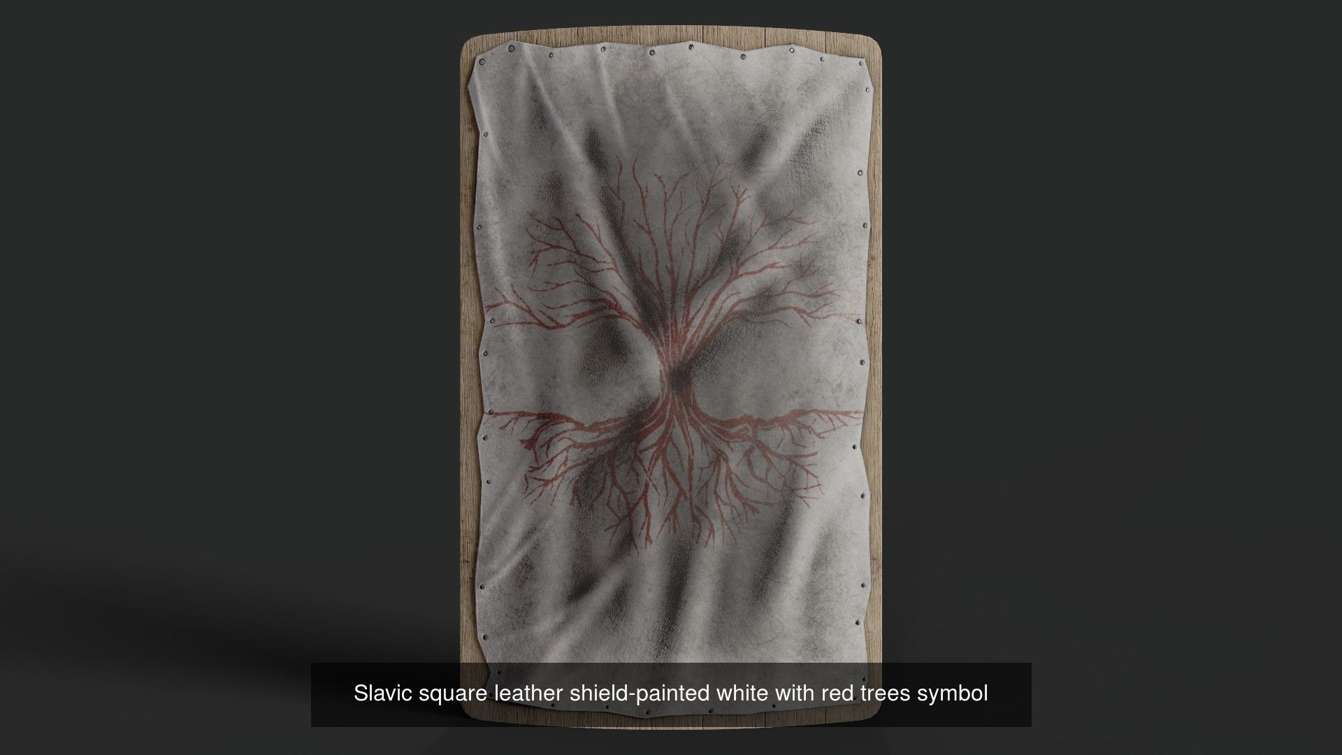 Slavic square leather shield 20 pieces 3D Model Collection_13