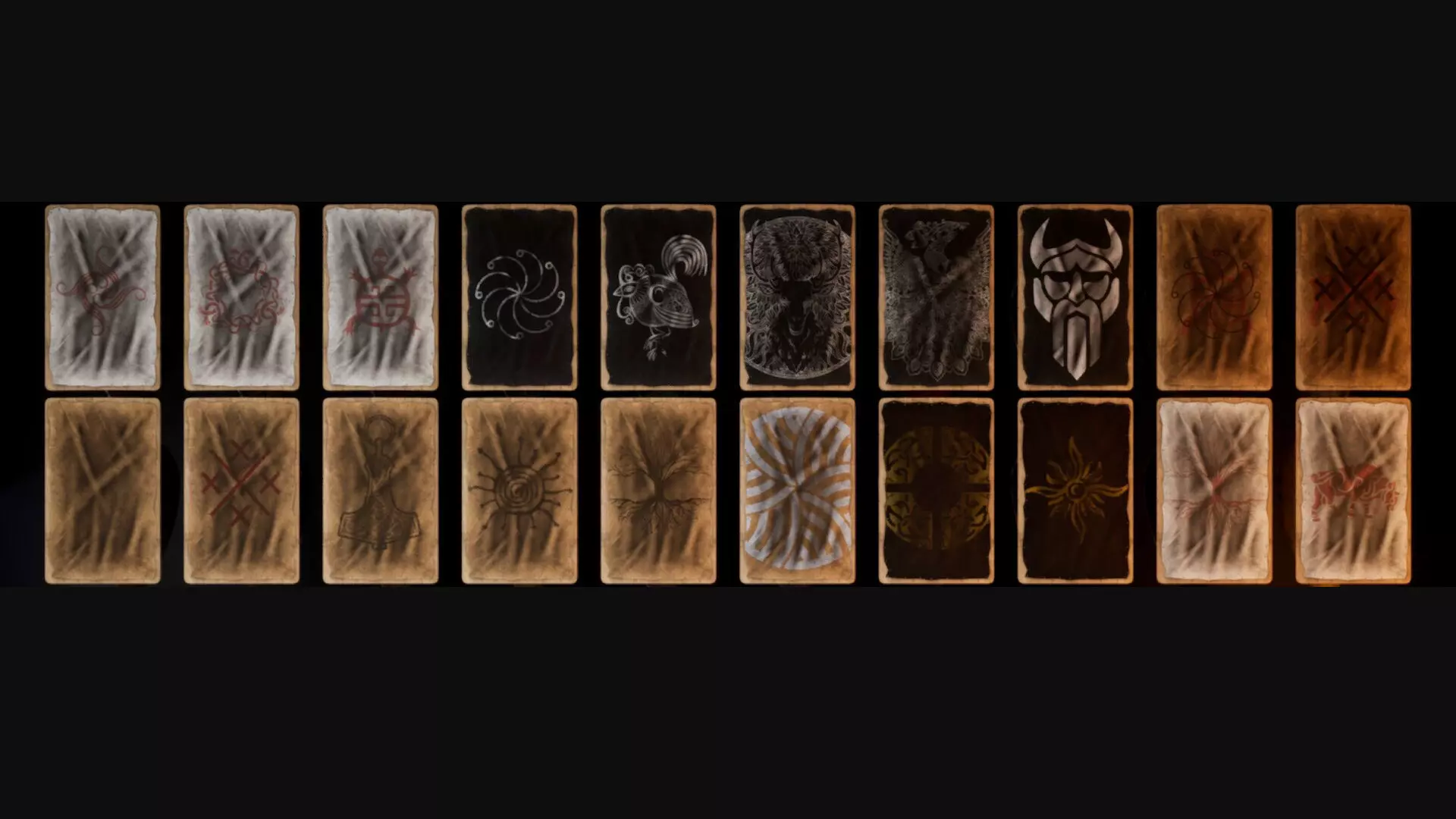 Slavic square leather shield 20 pieces 3D Model Collection_0