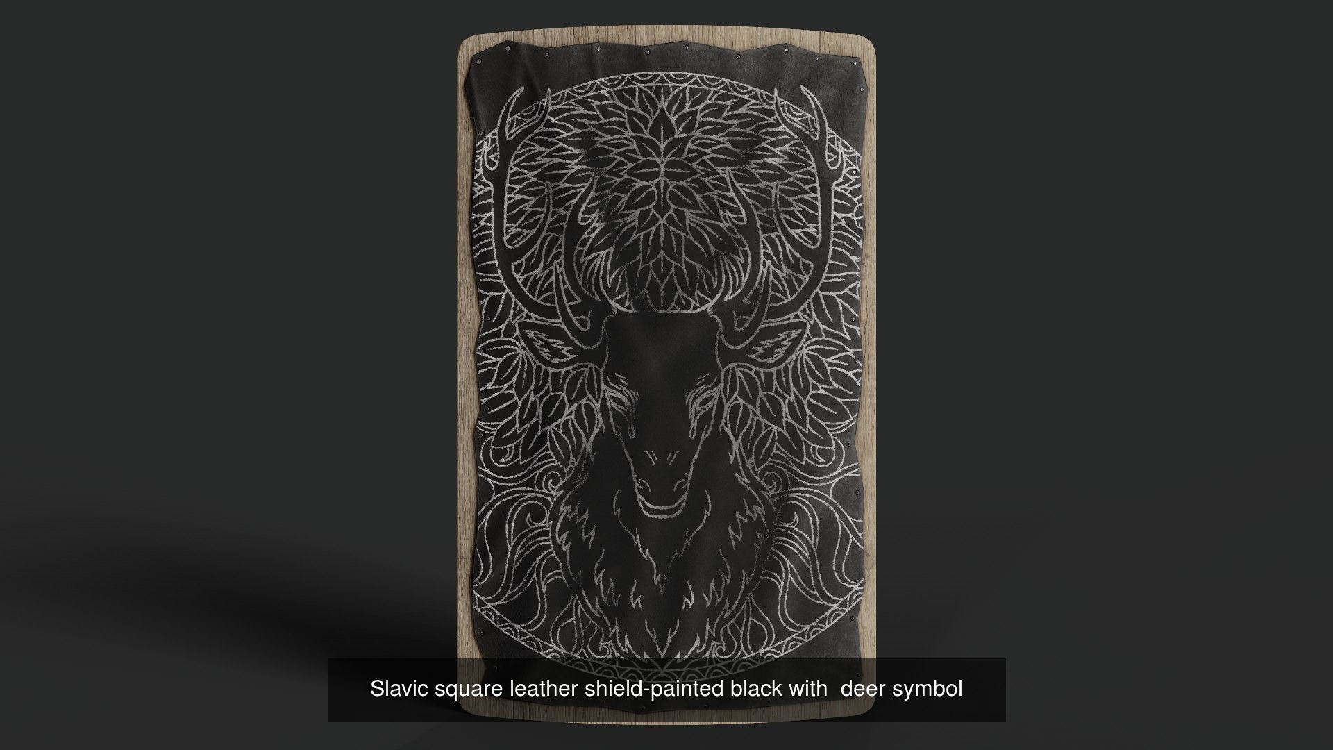 Slavic square leather shield 20 pieces 3D Model Collection_20