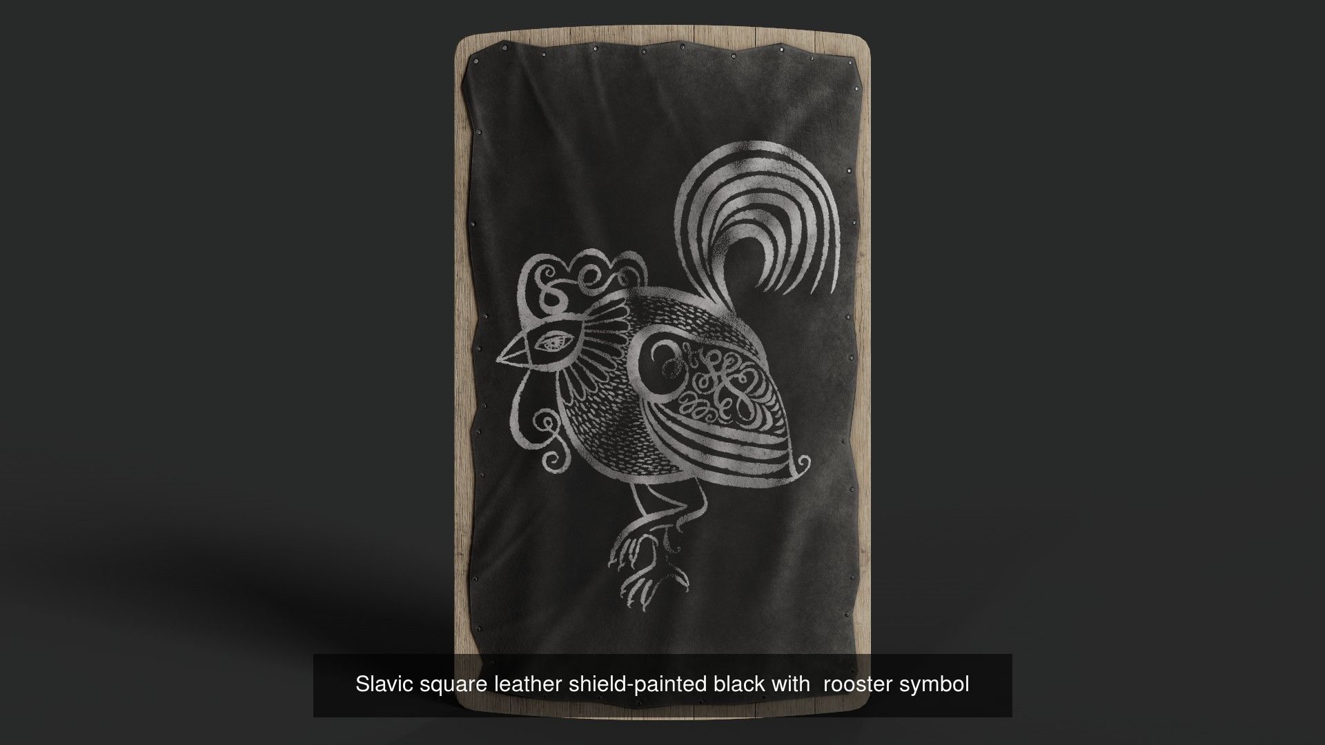 Slavic square leather shield 20 pieces 3D Model Collection_19