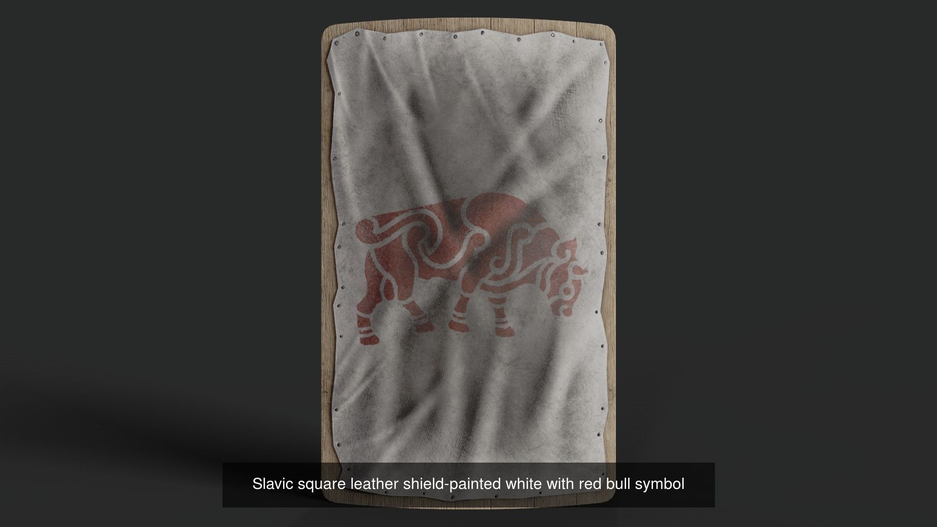 Slavic square leather shield 20 pieces 3D Model Collection_14