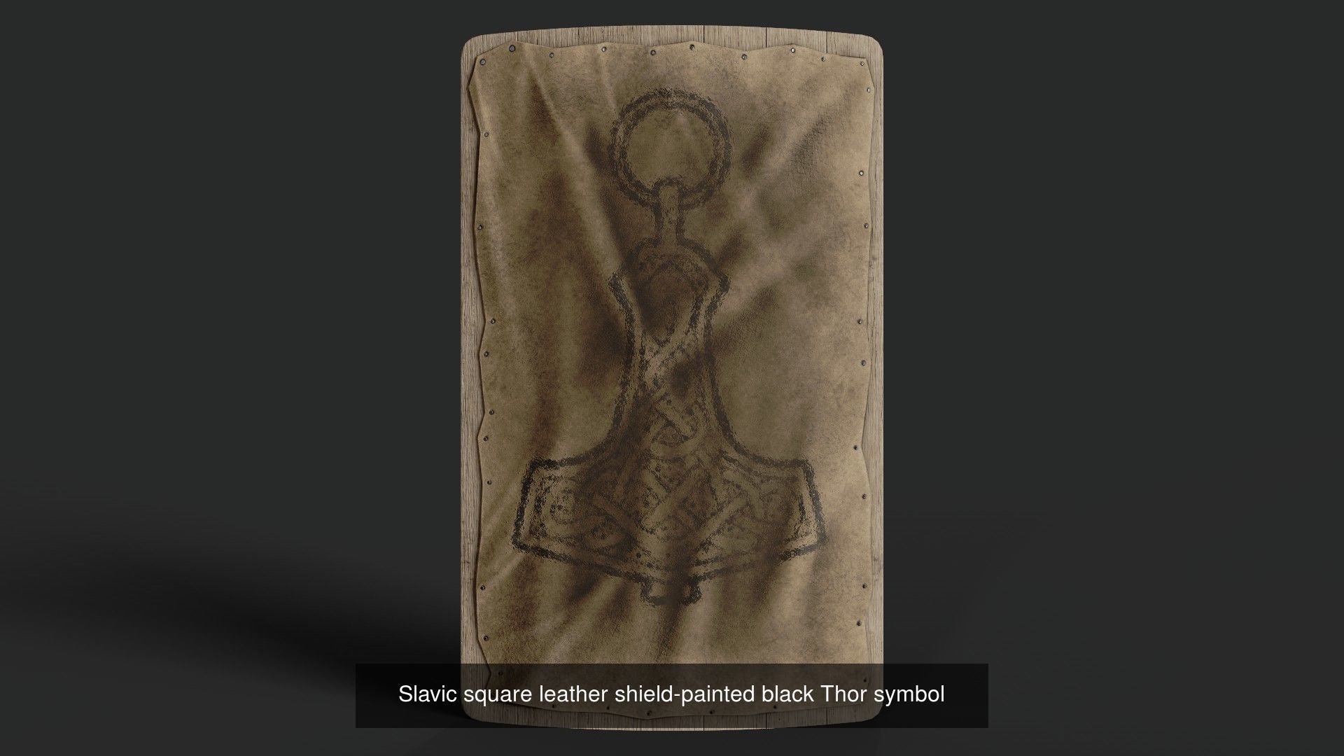 Slavic square leather shield 20 pieces 3D Model Collection_7