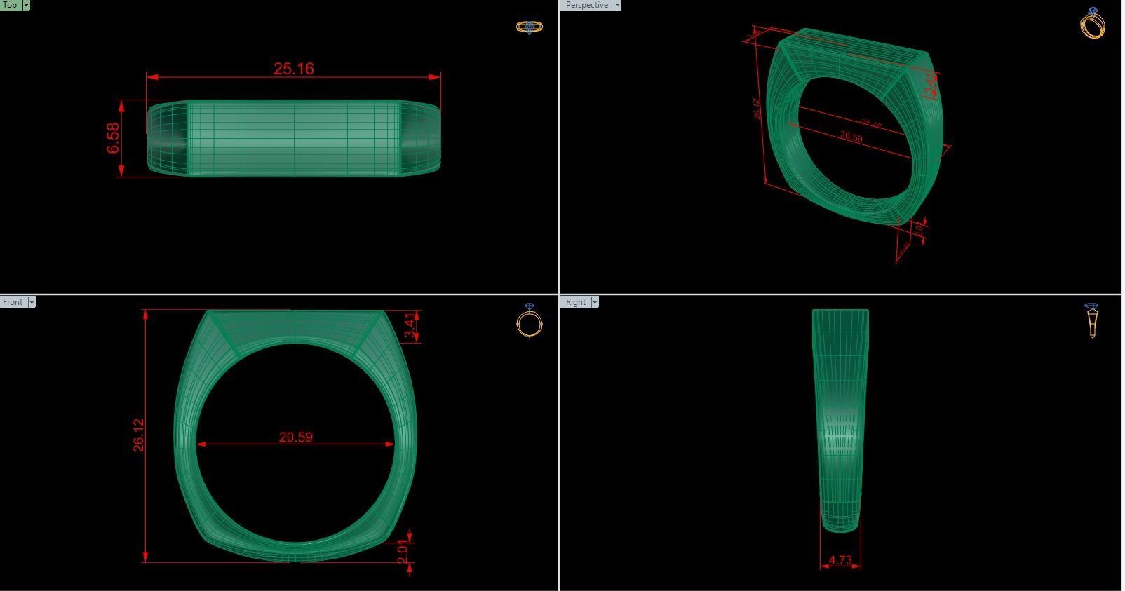 Men Ring 216 3D print model_5
