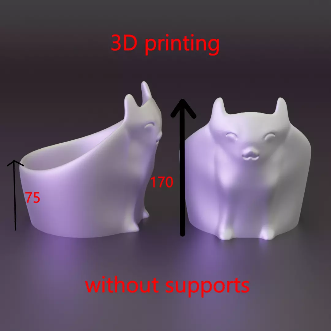 3D printale cat bowl cute cate bowl no supports 3D print model