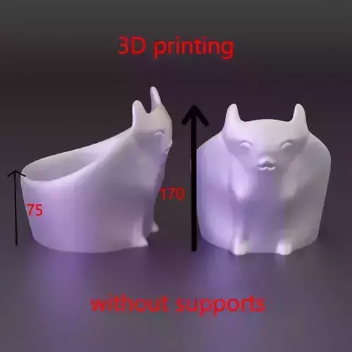 3D printale cat bowl cute cate bowl no supports