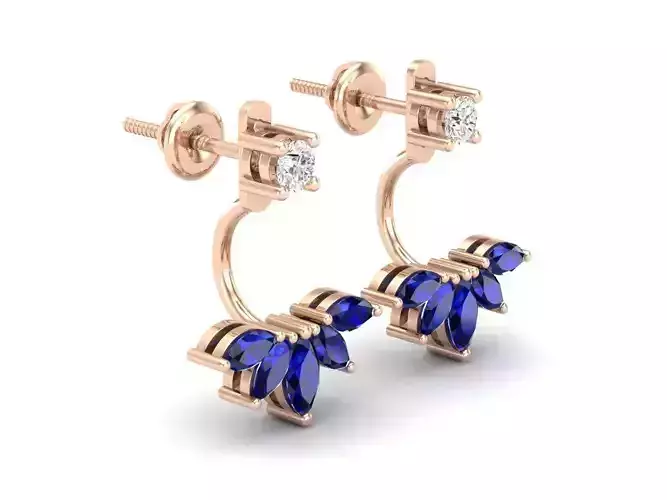 AV 463 Diamond Ladies Stud Earrings Jackets Set