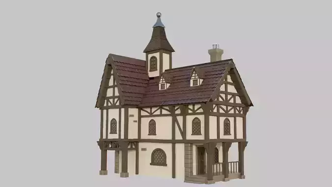 Fachwerk-  Stylized house of the Middle Ages 3D model