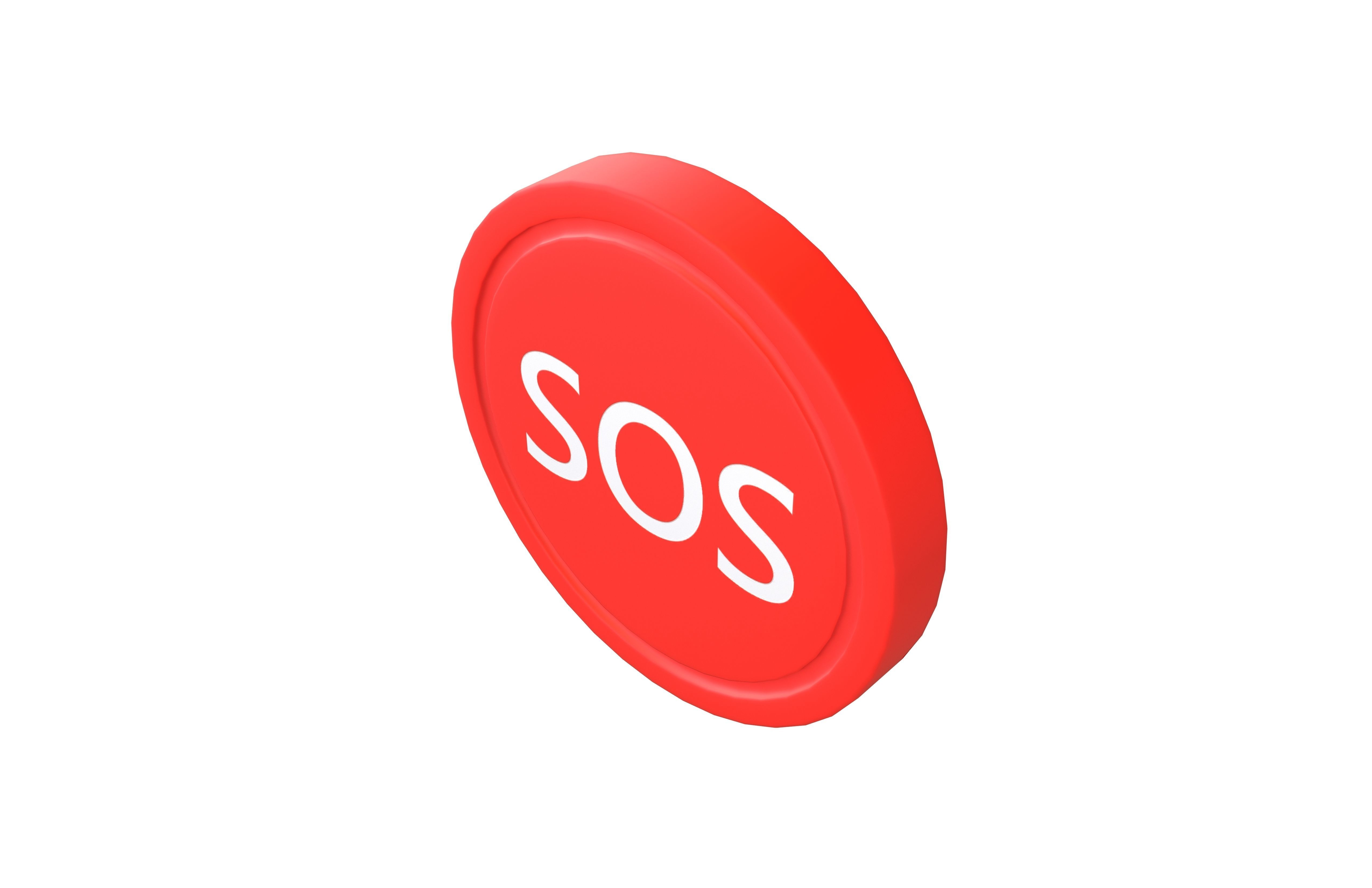 SOS Symbol V1 001 Low-poly 3D model_3
