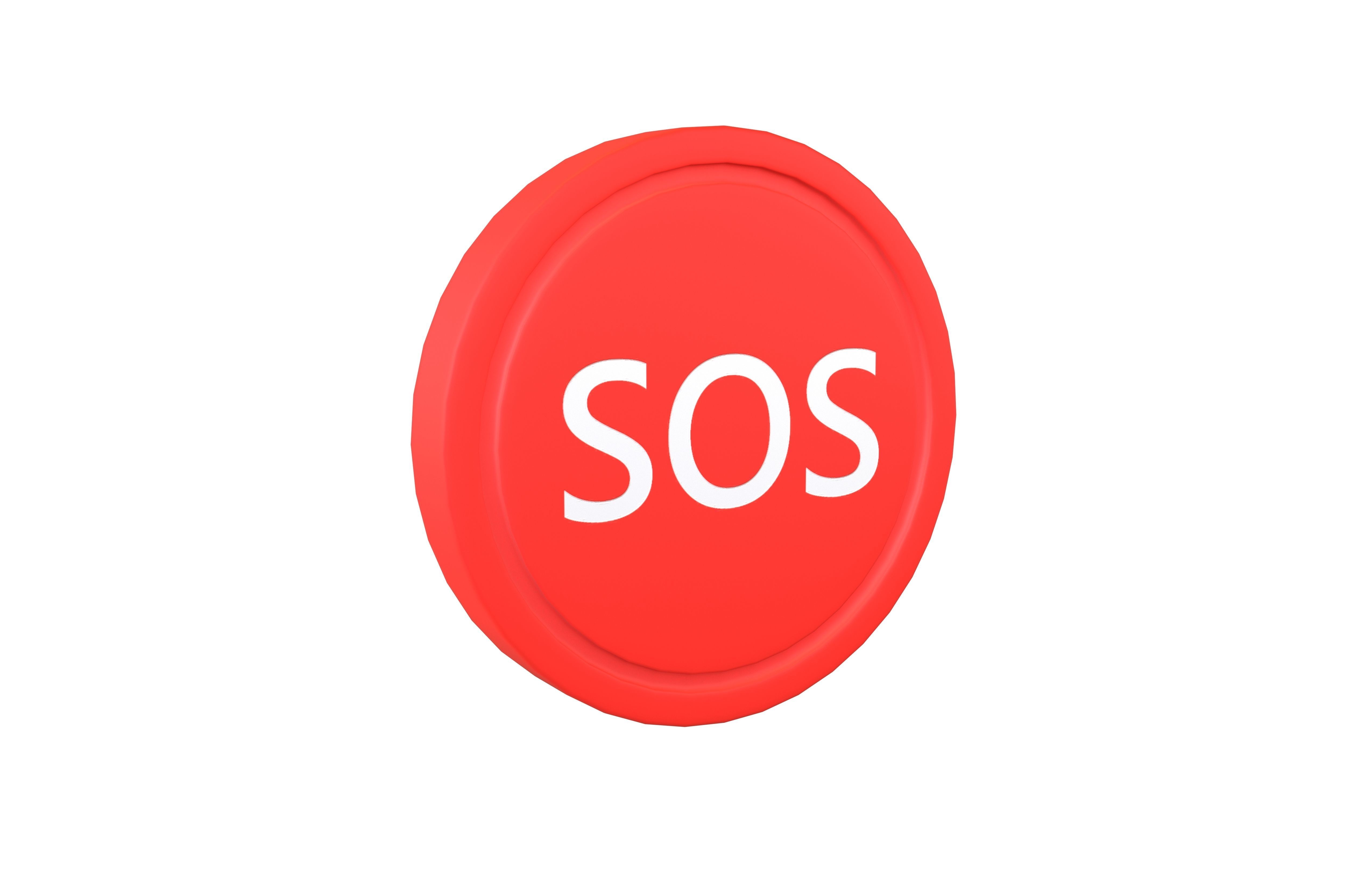 SOS Symbol V1 001 Low-poly 3D model_1