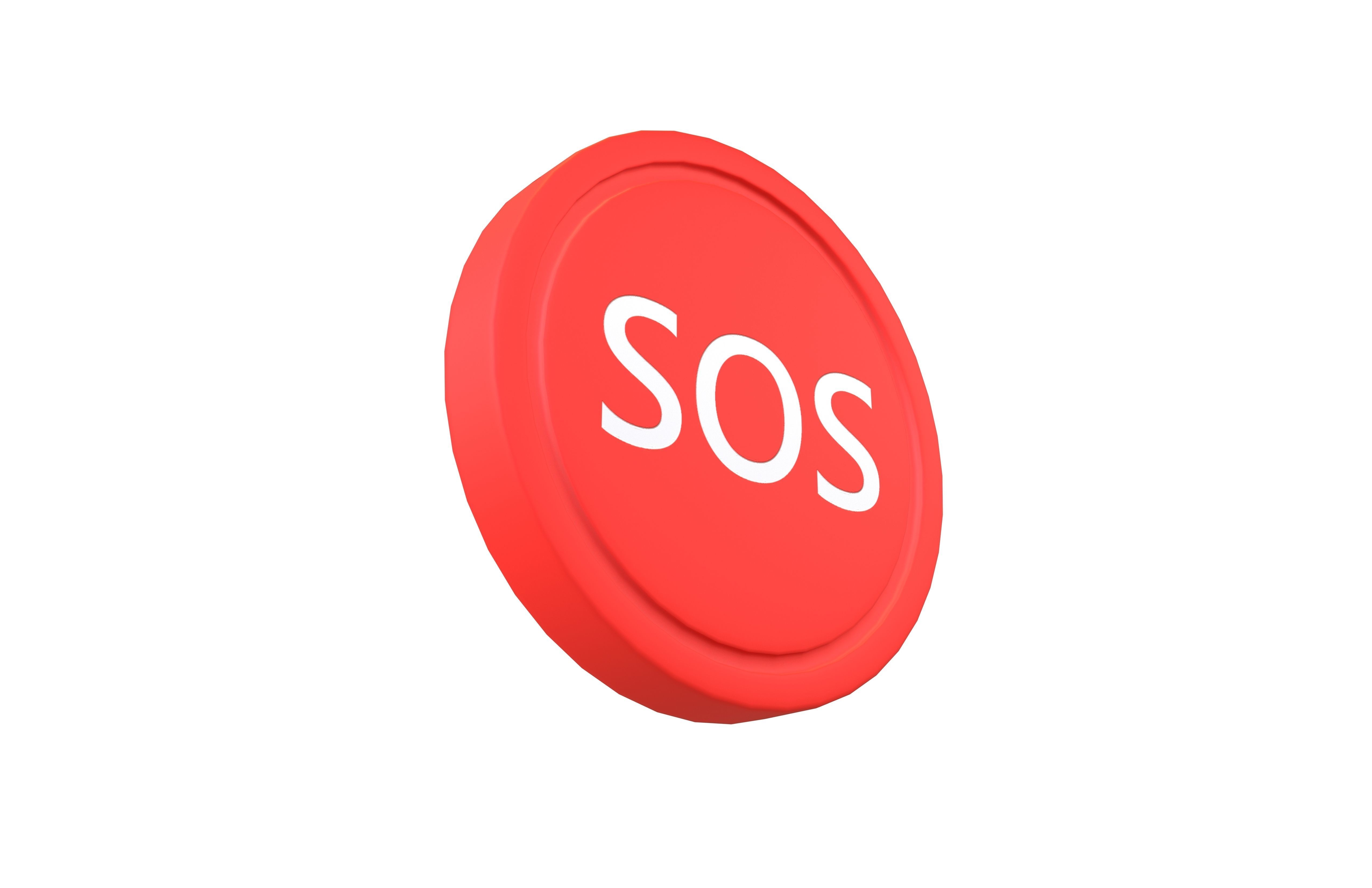 SOS Symbol V1 001 Low-poly 3D model_2