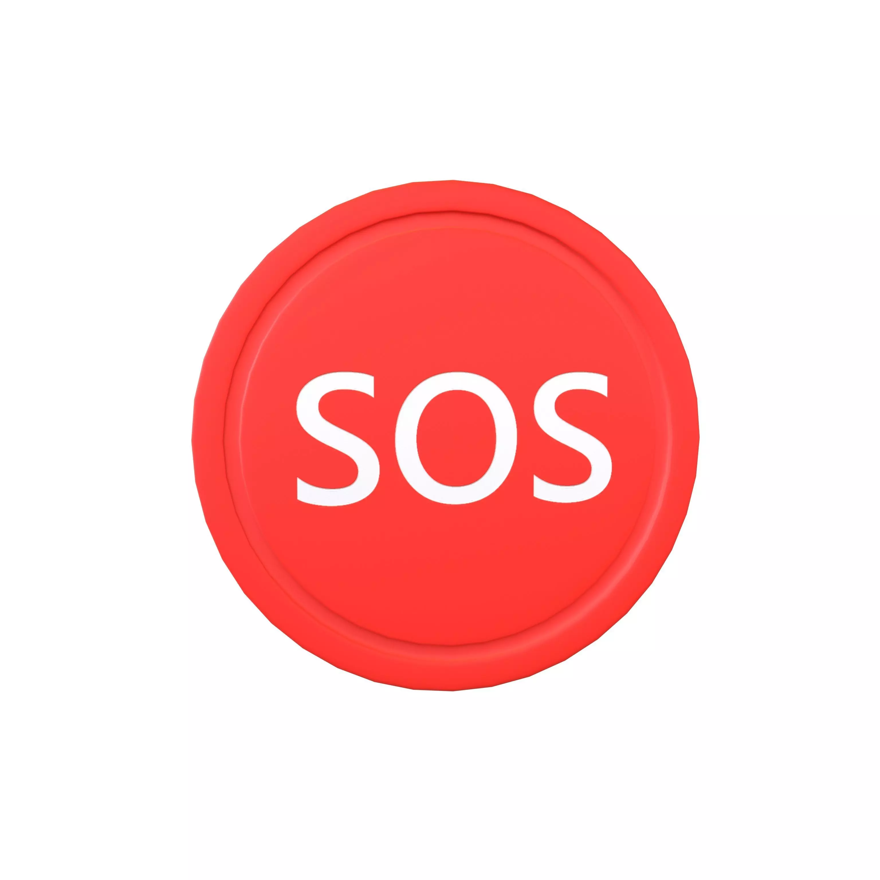 SOS Symbol V1 001 Low-poly 3D model_0