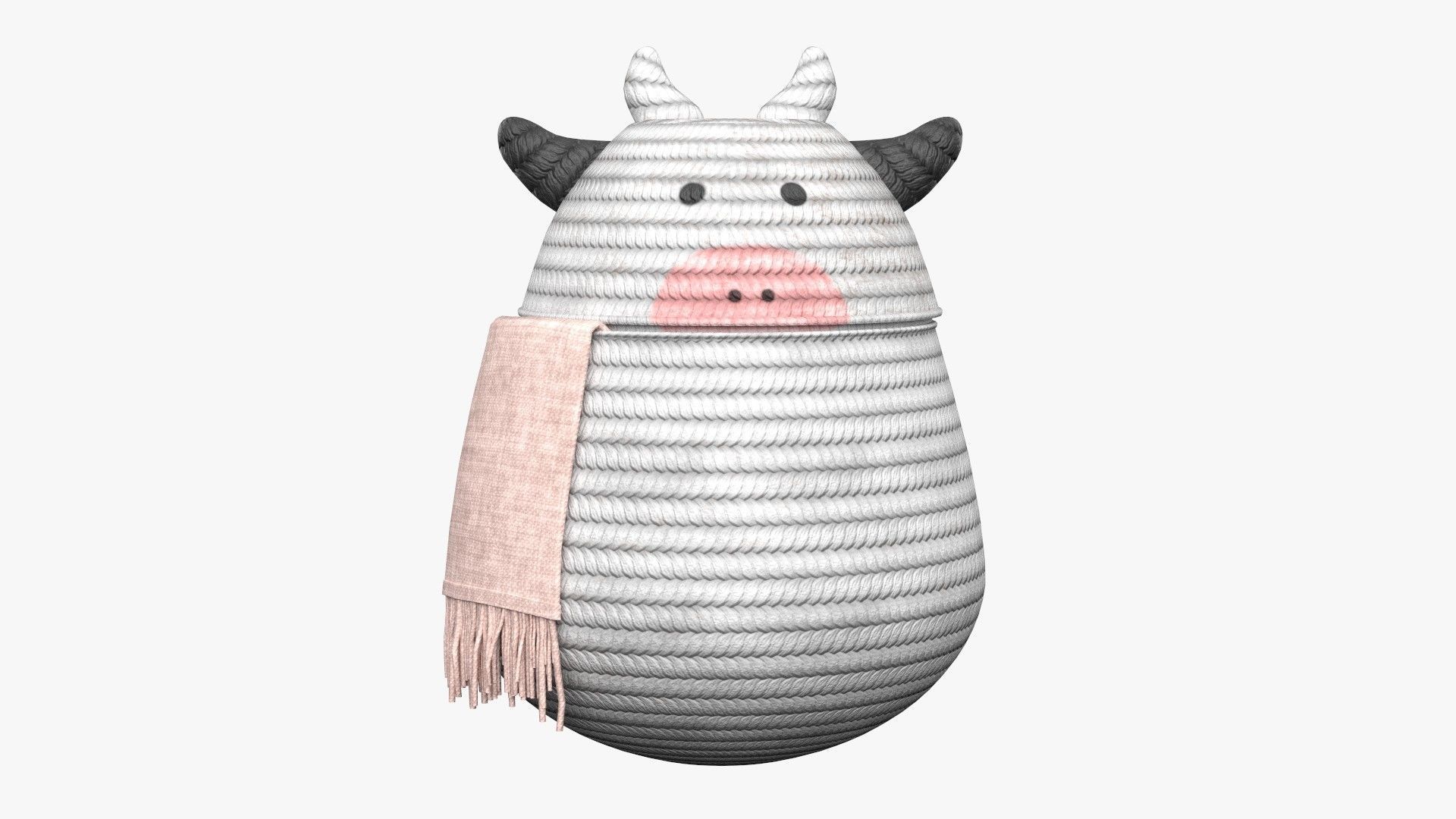 Cute Hamper Playing Room Equipment Cow Hamper Version 3D model_1