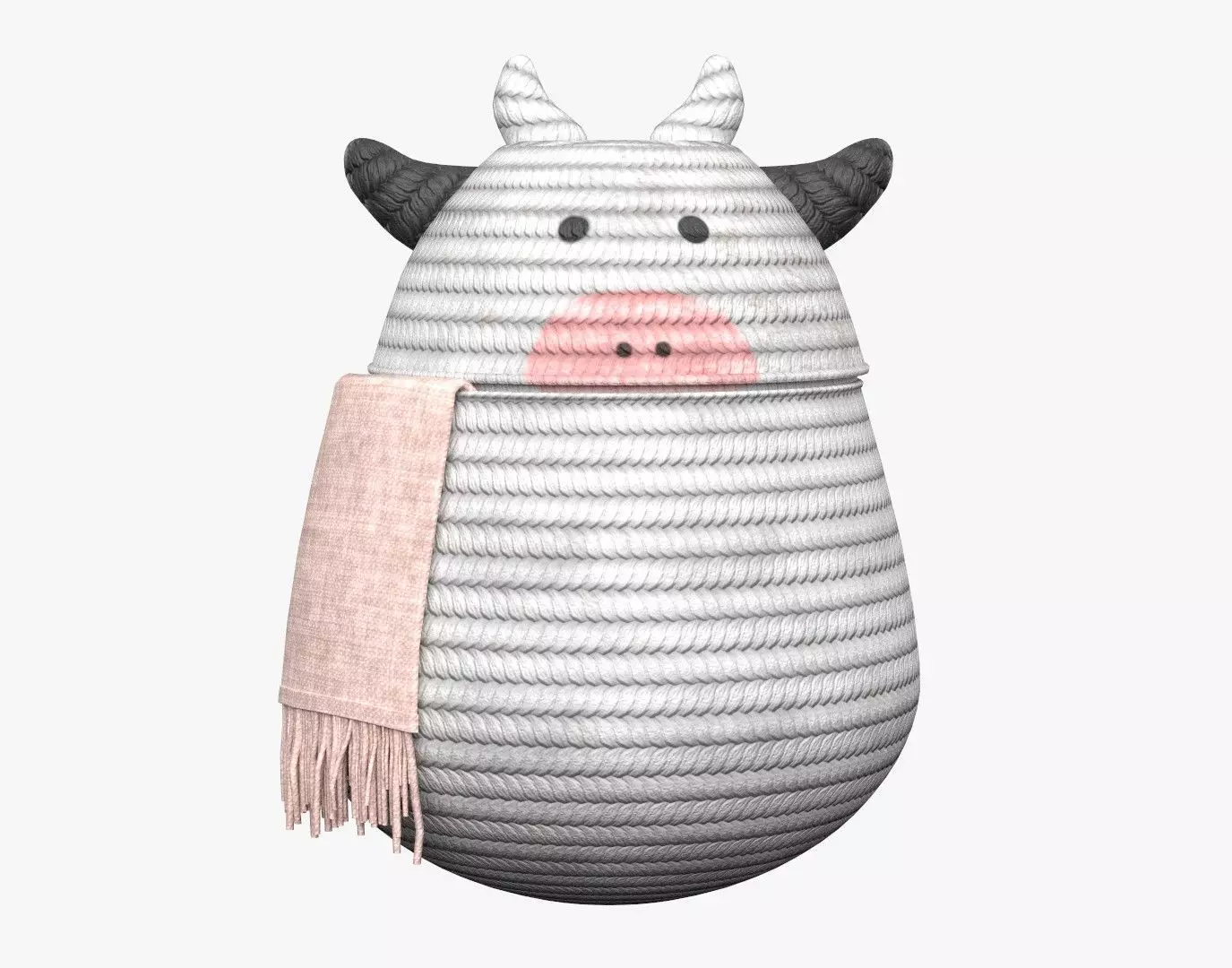 Cute Hamper Playing Room Equipment Cow Hamper Version 3D model_0