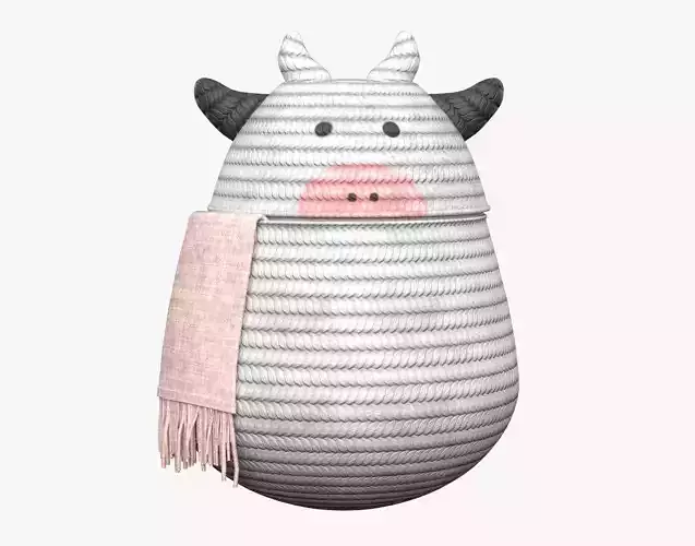 Cute Hamper Playing Room Equipment Cow Hamper Version 3D model