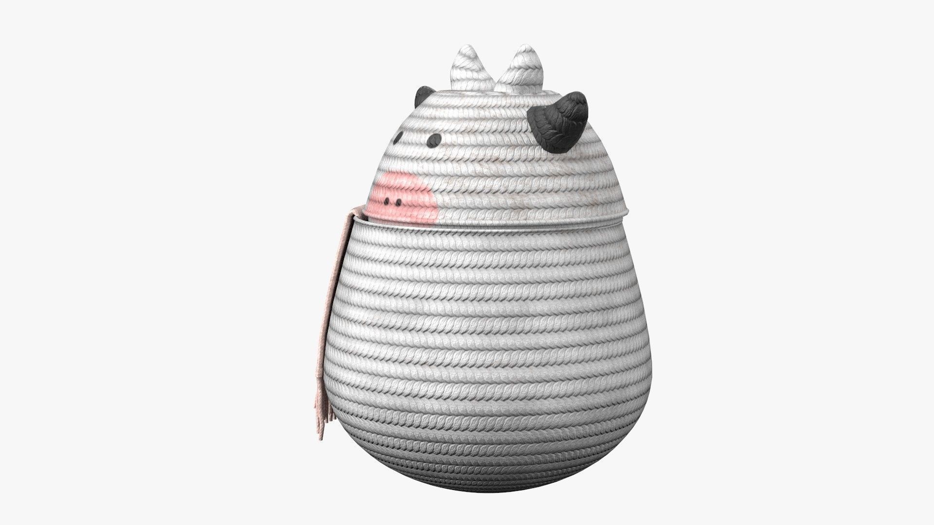 Cute Hamper Playing Room Equipment Cow Hamper Version 3D model_2
