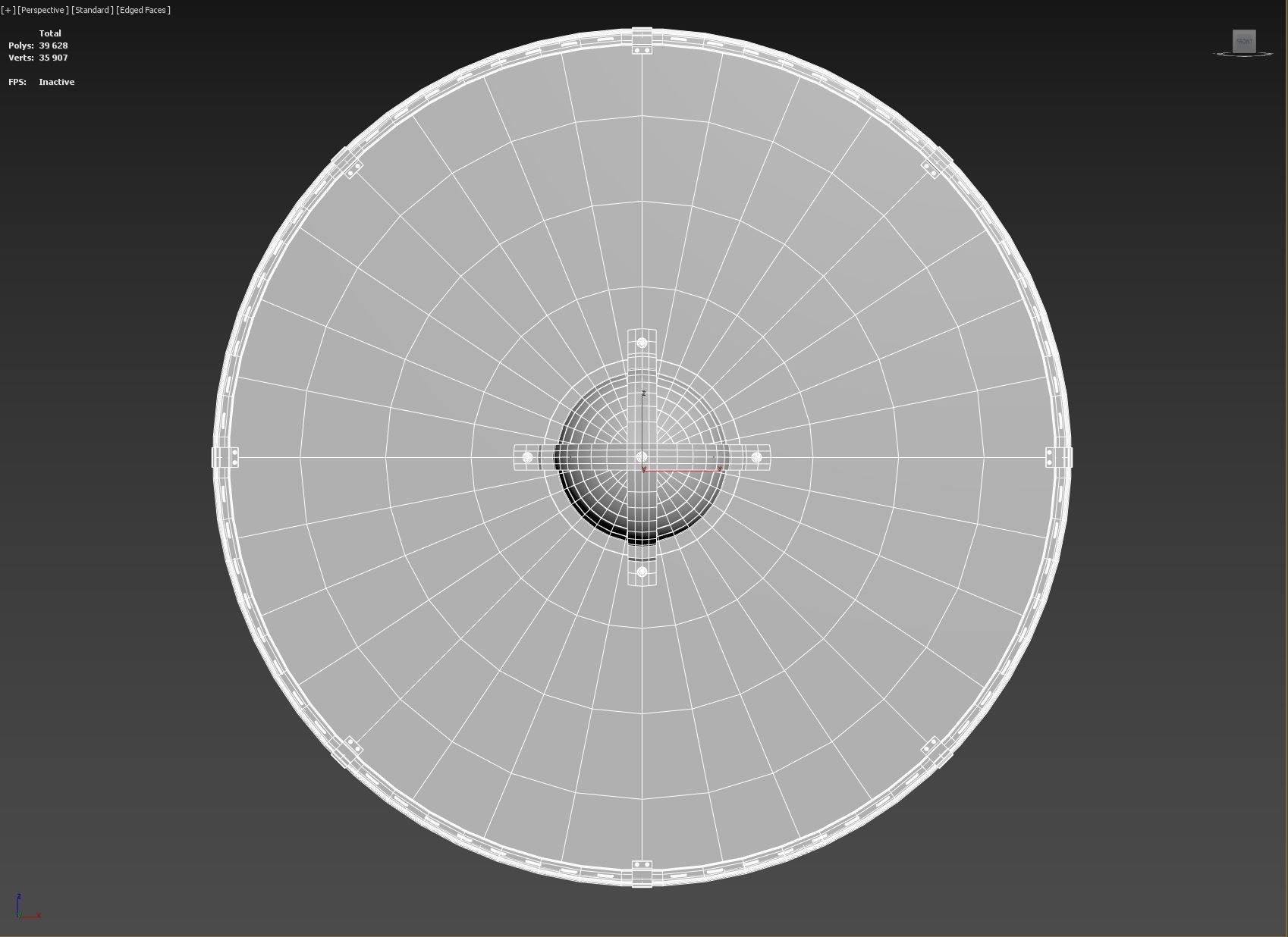 Slavic round leather shield-painted white with Sun symbol Low-poly 3D model_8