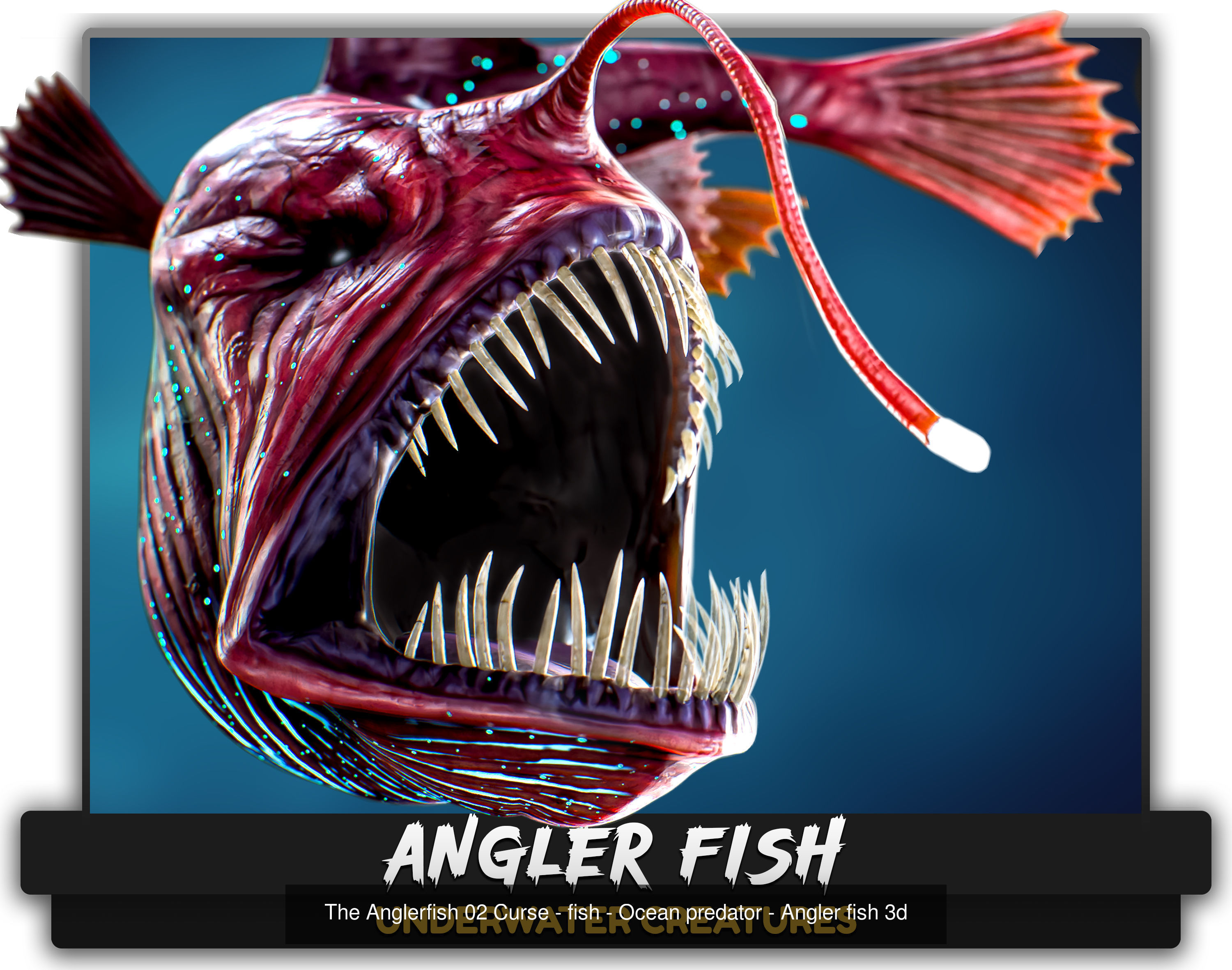 Ocean Monster Fish Pack - Low poly - Predator - Creatures - 11 3D Model Collection_12