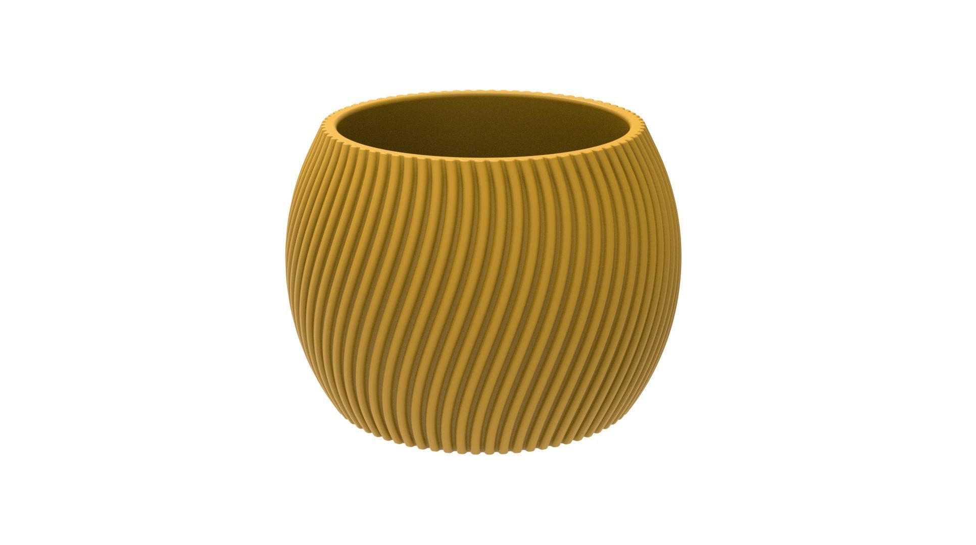 FINNED SPHERICAL VASE - POT - PENCIL HOLDER OR PLANTER 3D print model_6