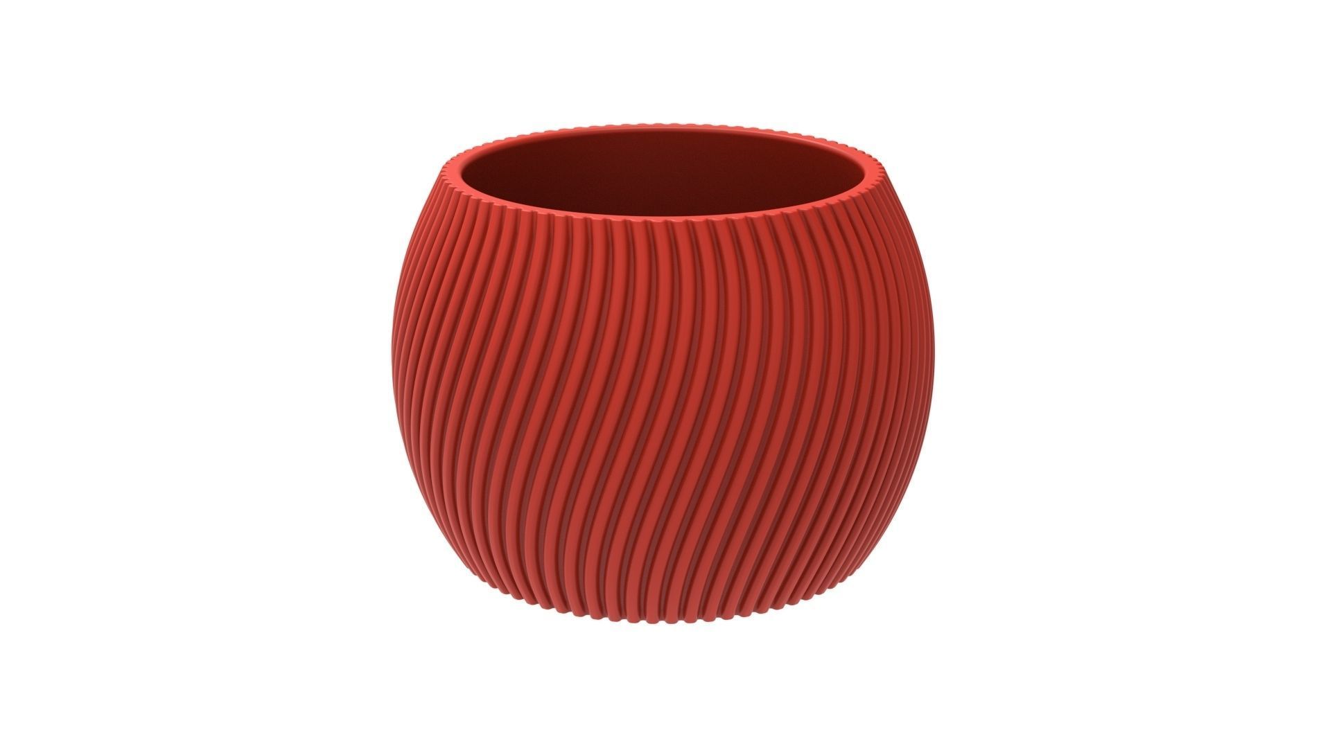 FINNED SPHERICAL VASE - POT - PENCIL HOLDER OR PLANTER 3D print model_9